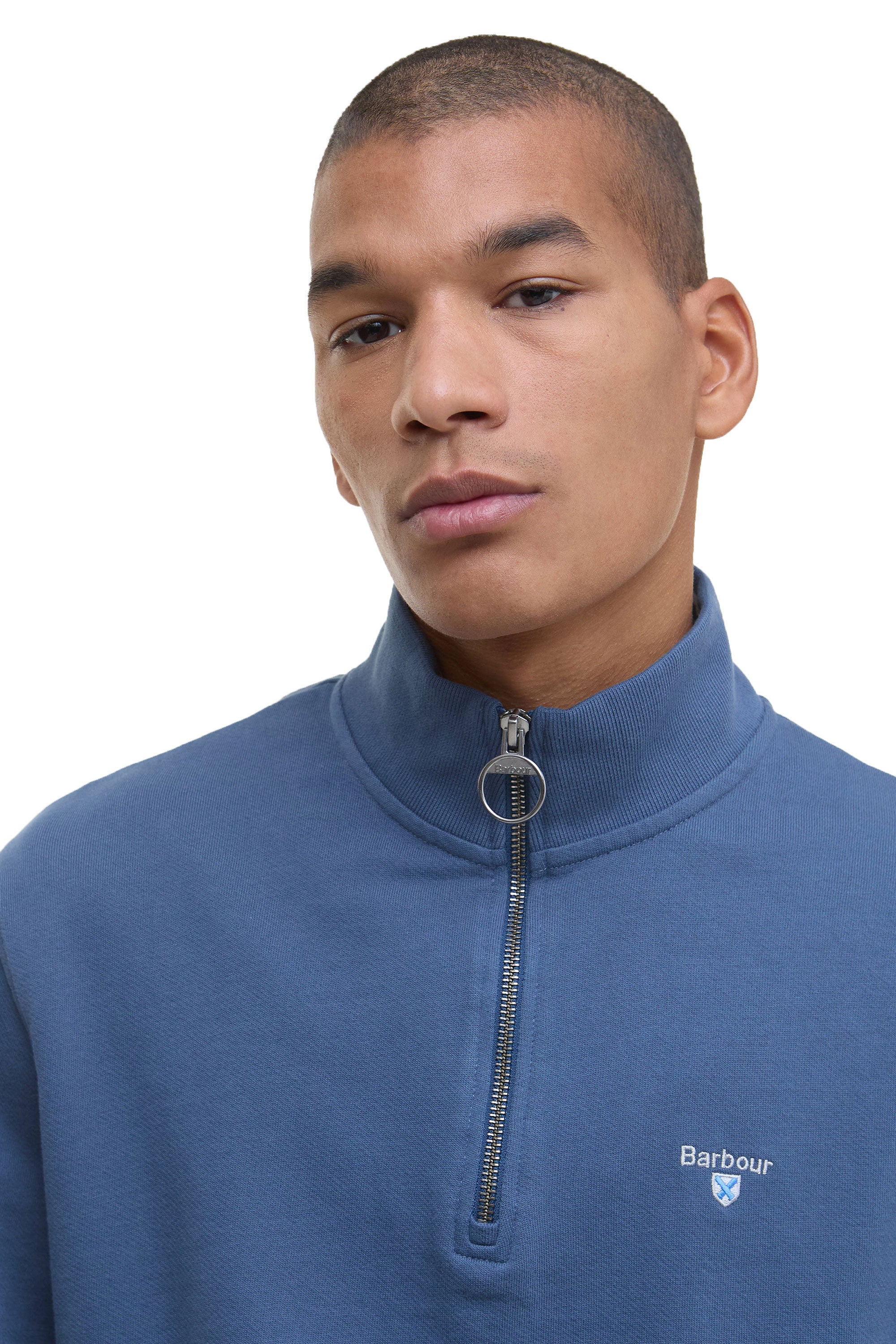 BARBOUR ROSFORD HALF ZIP SWEATSHIRT DARK DENIM - Image 3
