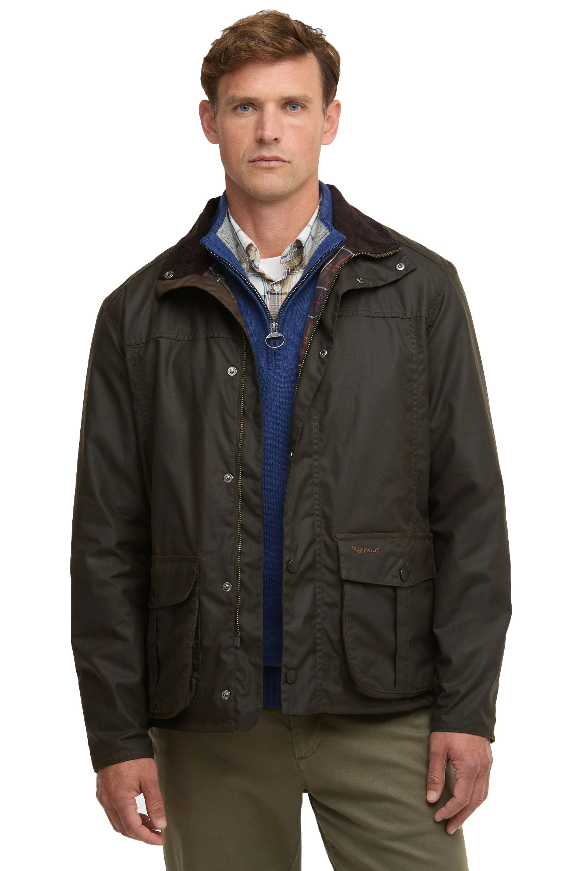 BARBOUR SANDER WAX JACKET OLIVE - Image 2