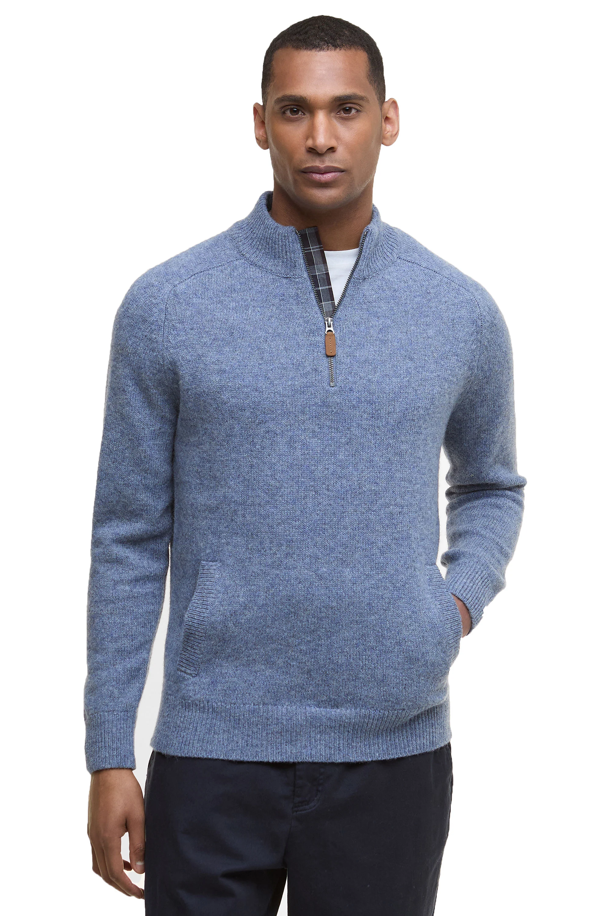 Barbour Talder Half Zip Light Blue - Image 2