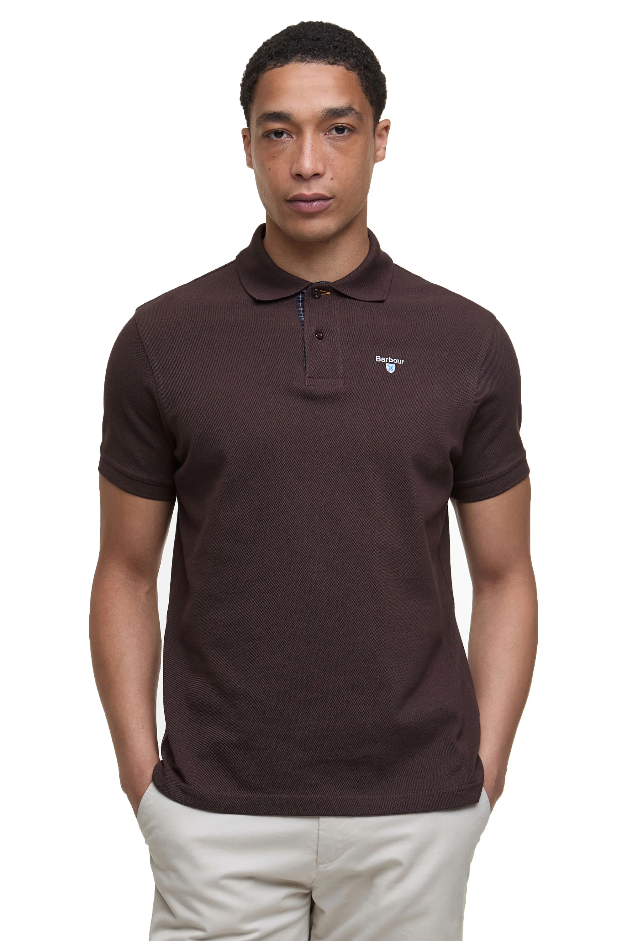 Barbour Tartan Pique Polo Dark Oak - Image 2