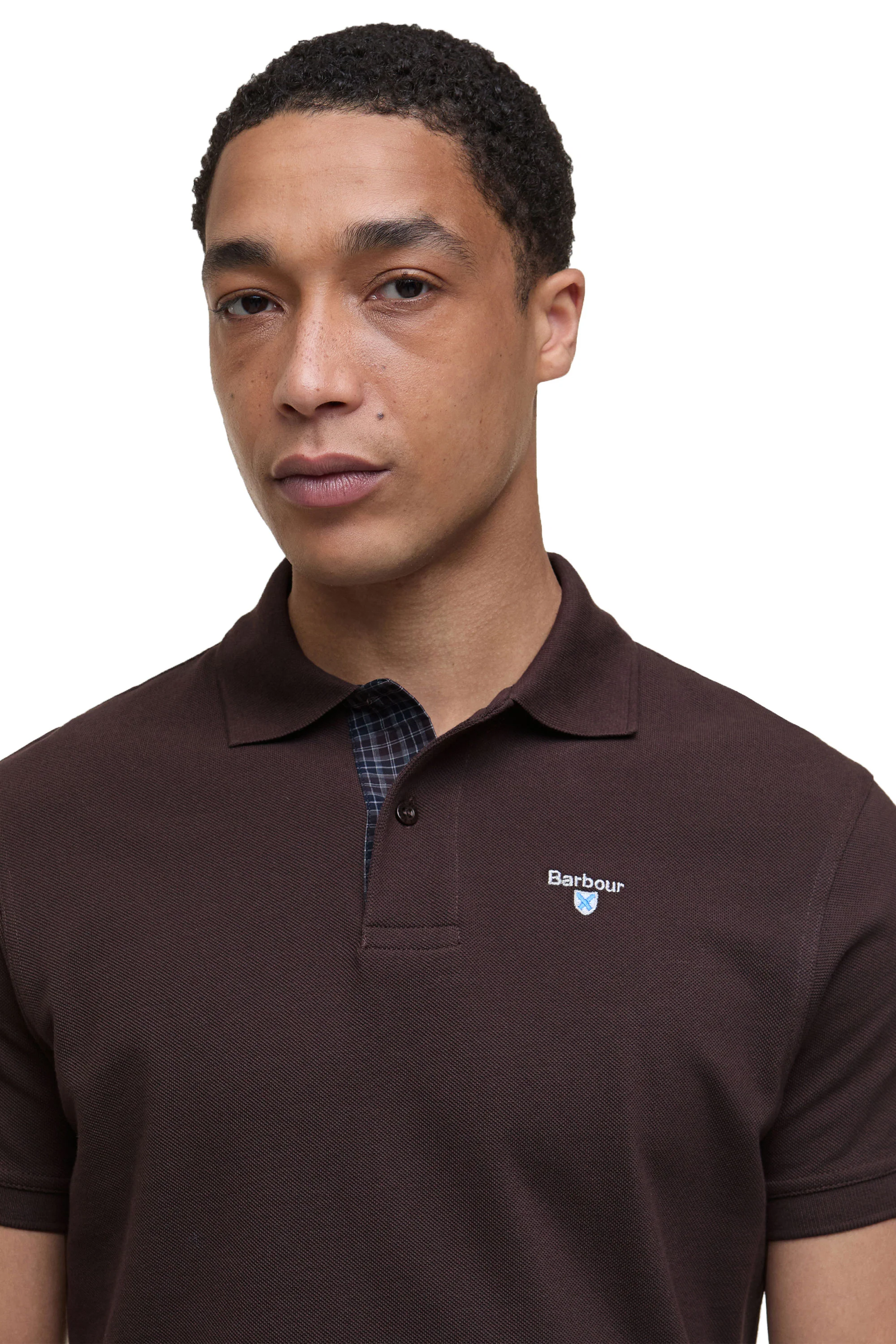 Barbour Tartan Pique Polo Dark Oak - Image 4