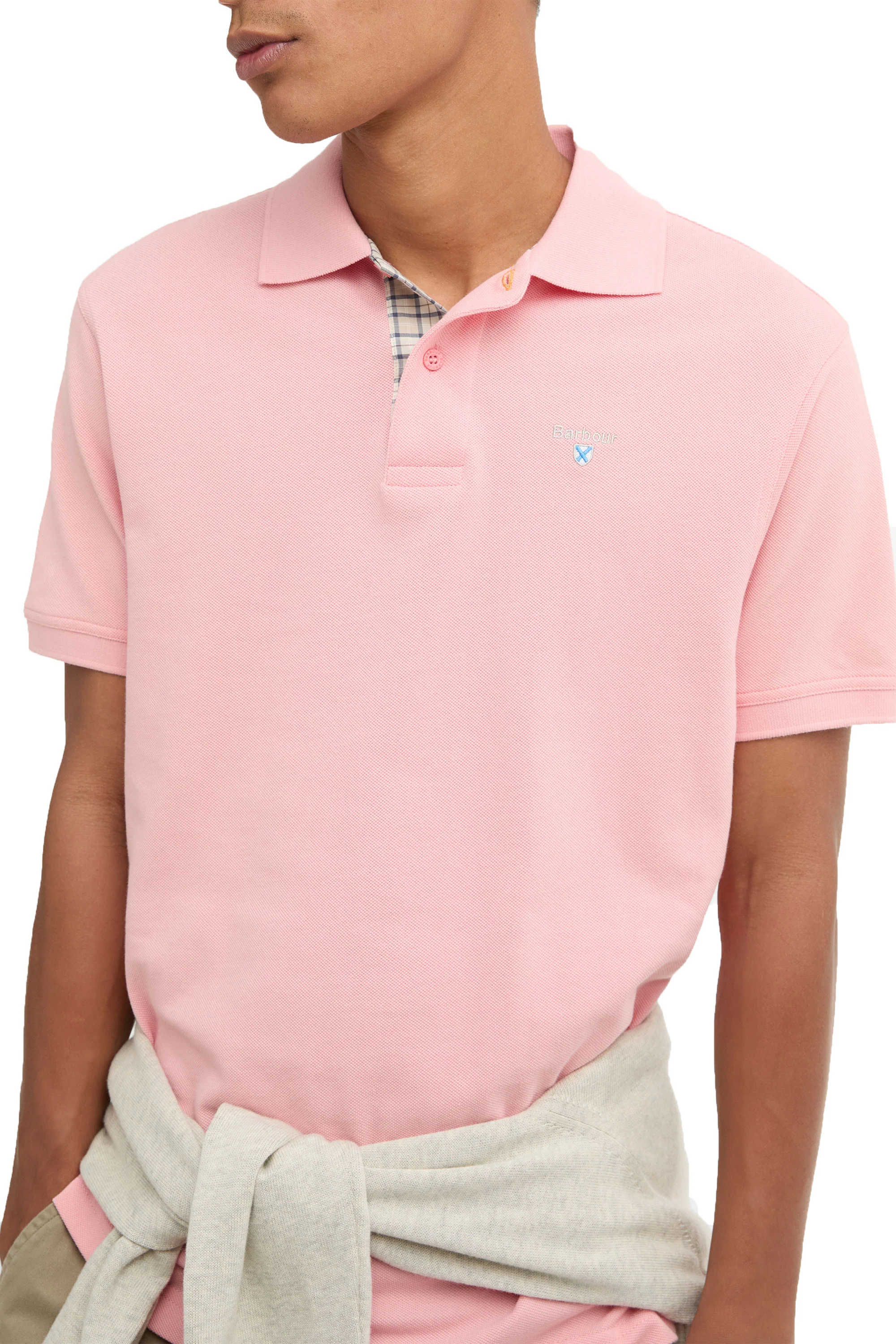 BARBOUR TARTAN PIQUE POLO MINERAL PINK - Image 2
