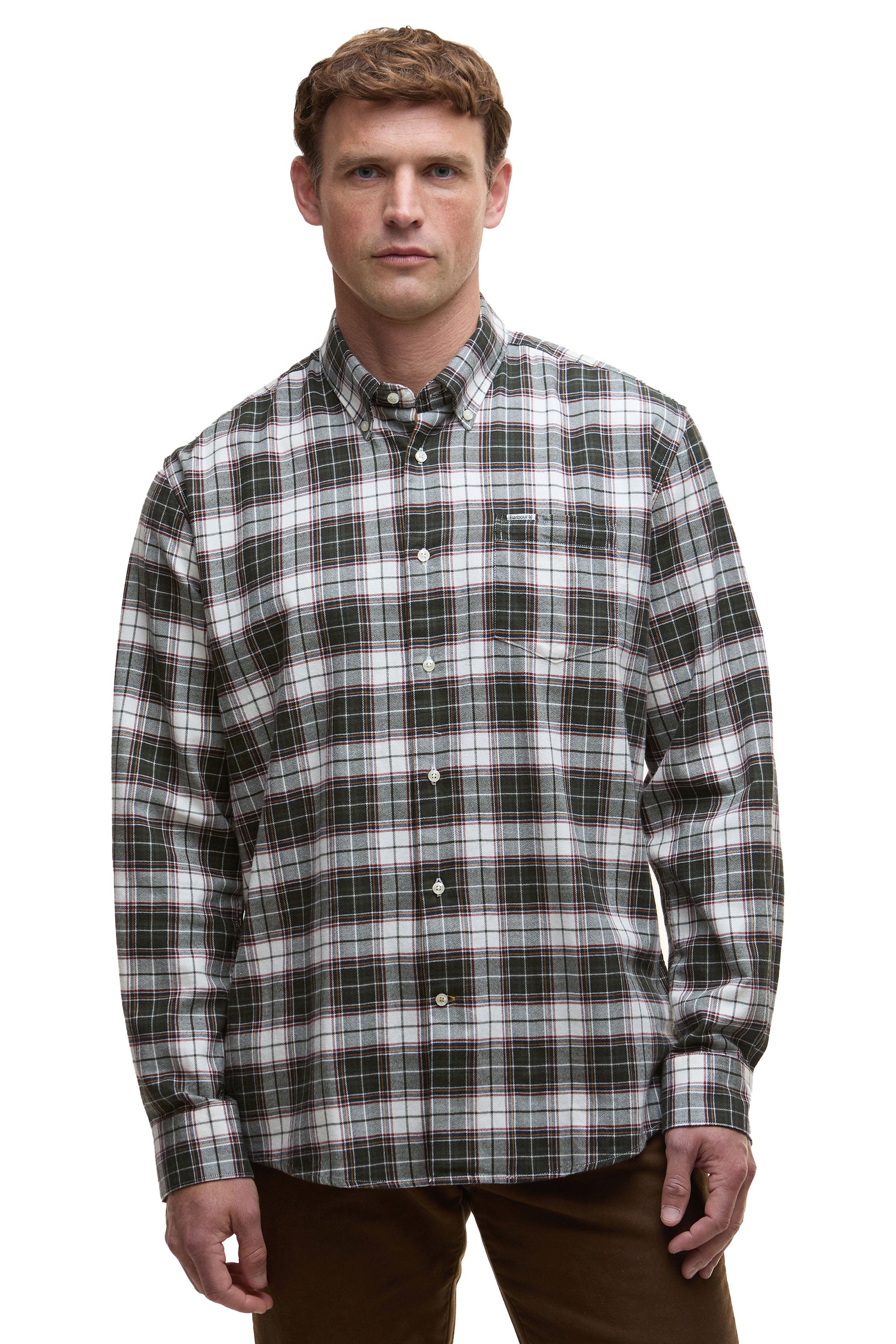 BARBOUR TELFIELD SHIRT OLIVE - Image 2