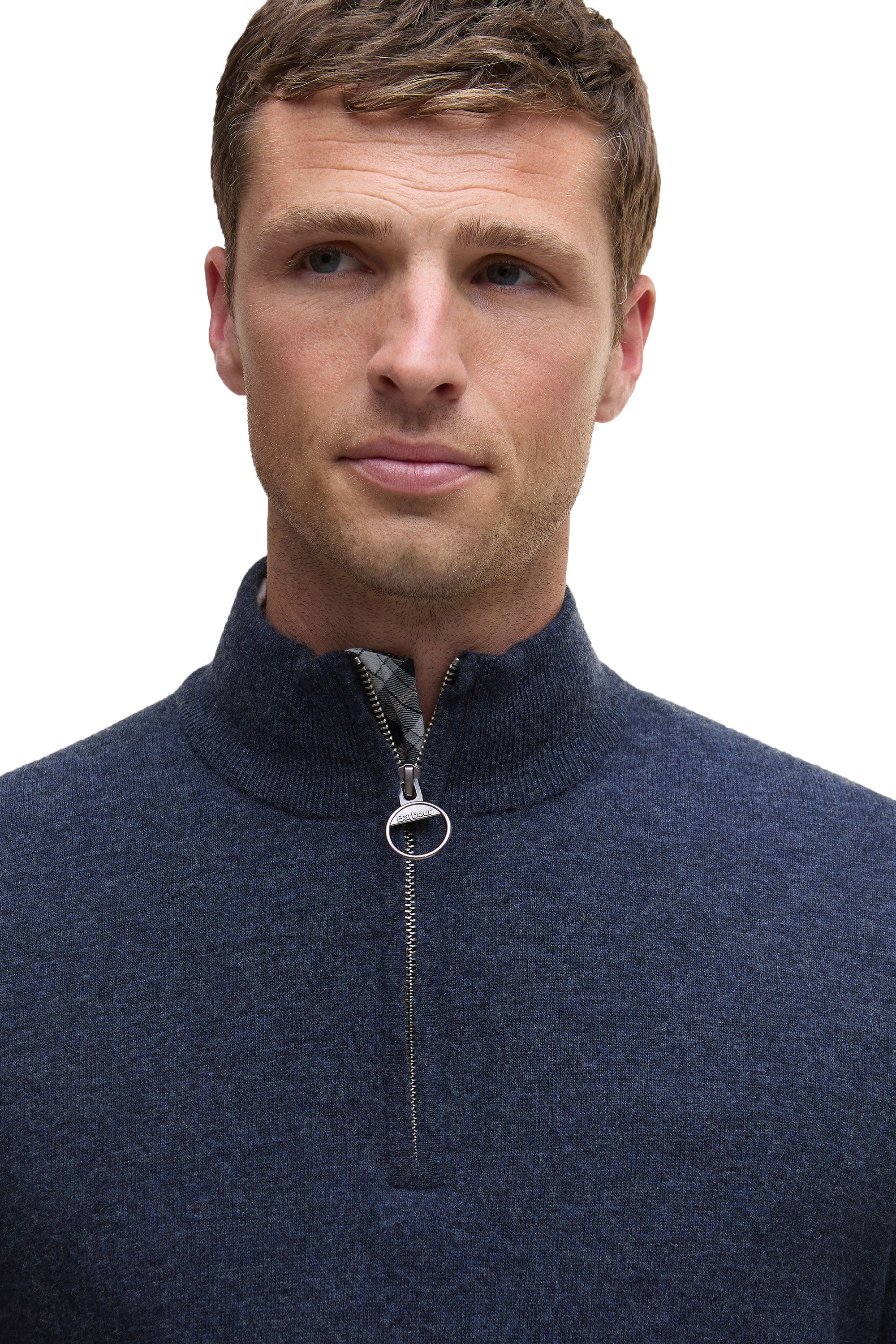 Barbour Waterbury Half Zip Knitwear Navy - Image 3