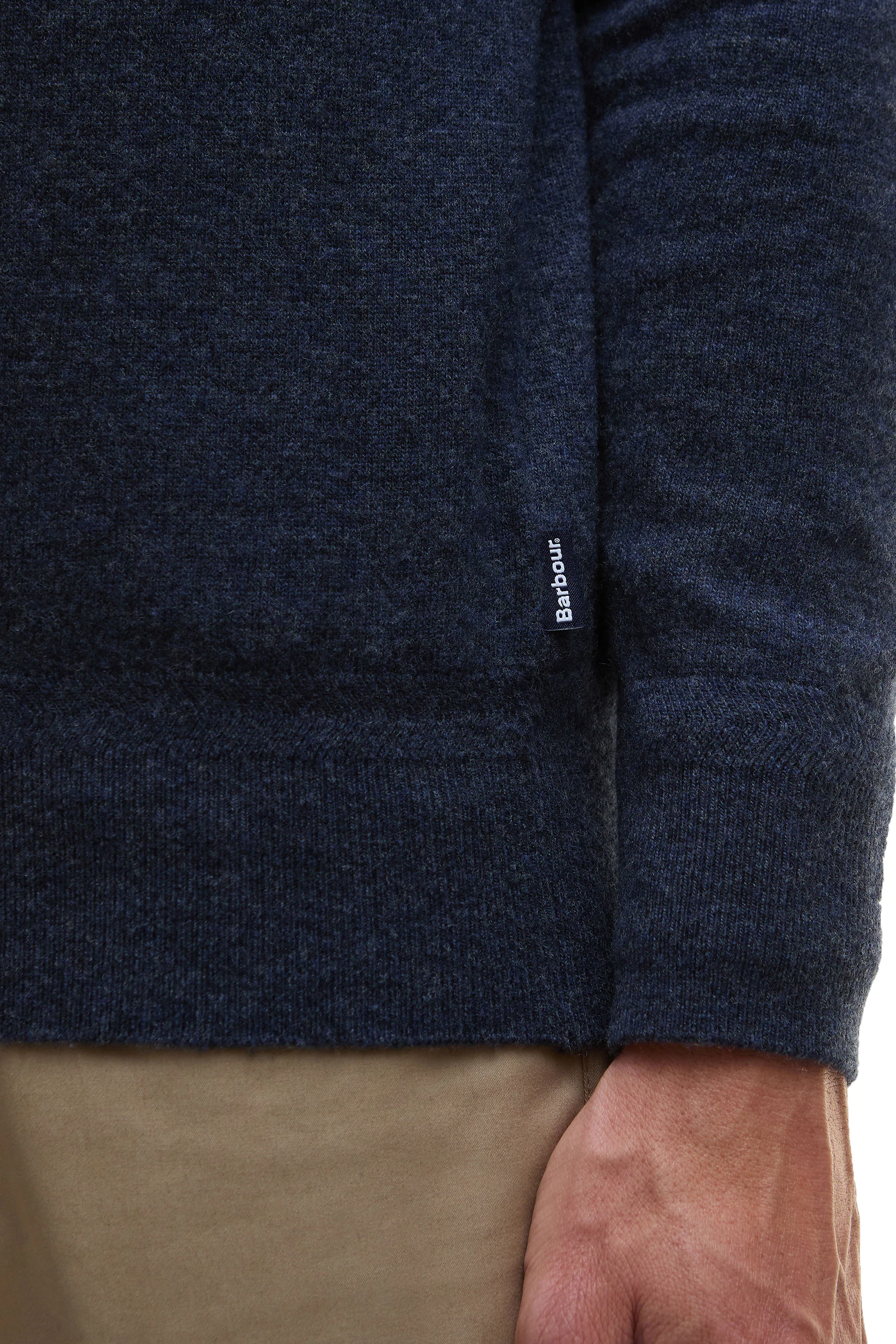 Barbour Waterbury Half Zip Knitwear Navy - Image 4