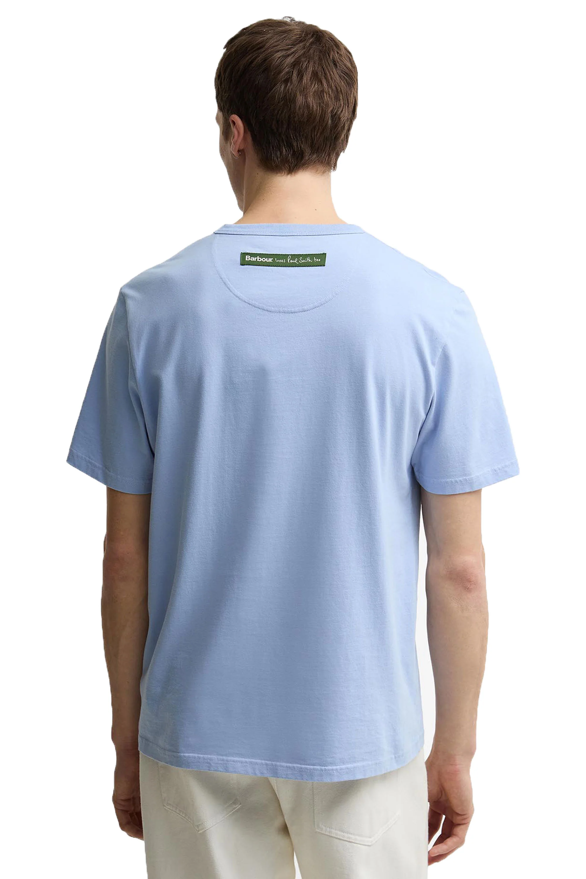 BARBOUR X PAUL SMITH FISHING JACKET T-SHIRT MID BLUE - Image 3