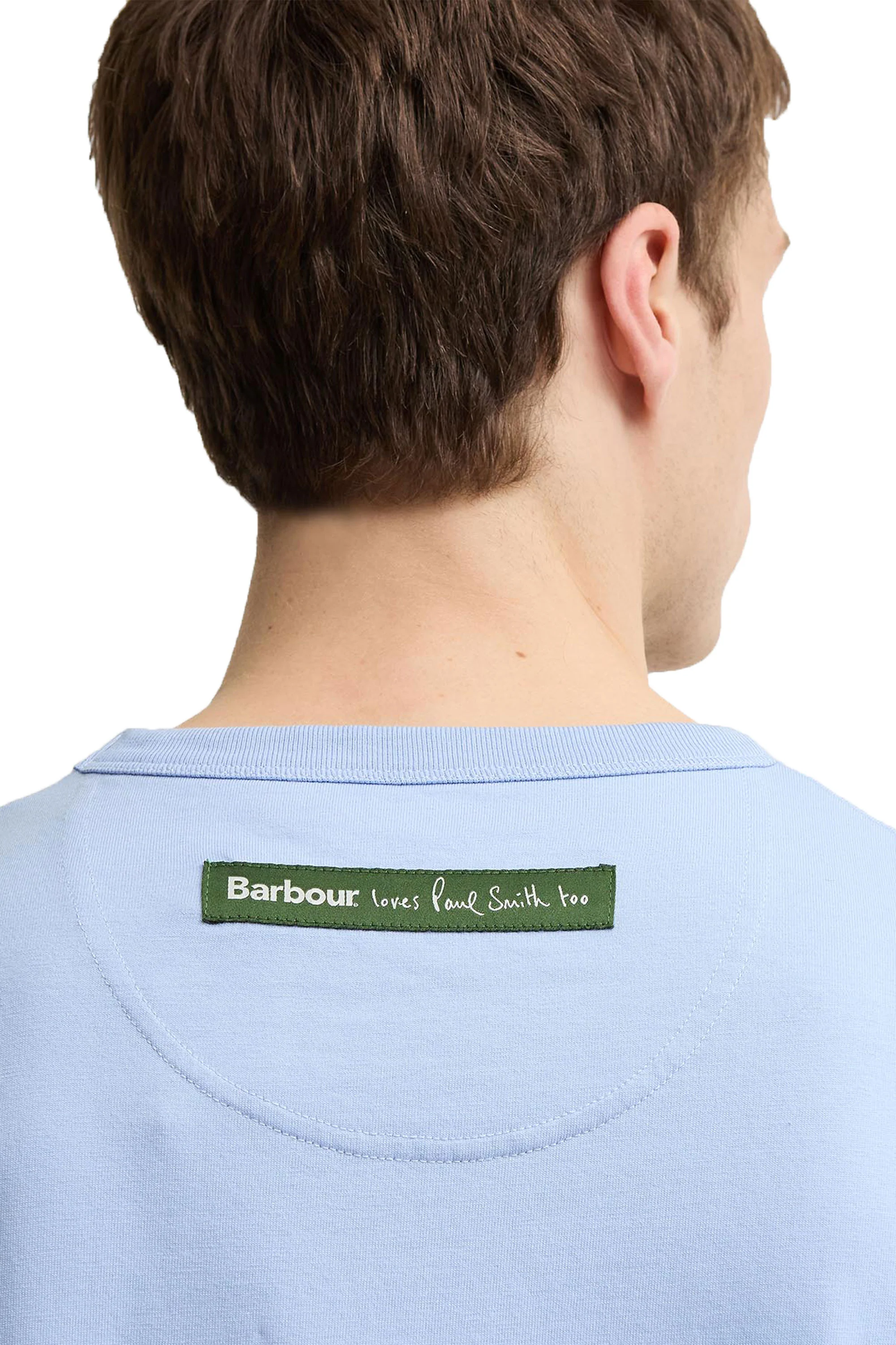 BARBOUR X PAUL SMITH FISHING JACKET T-SHIRT MID BLUE - Image 5