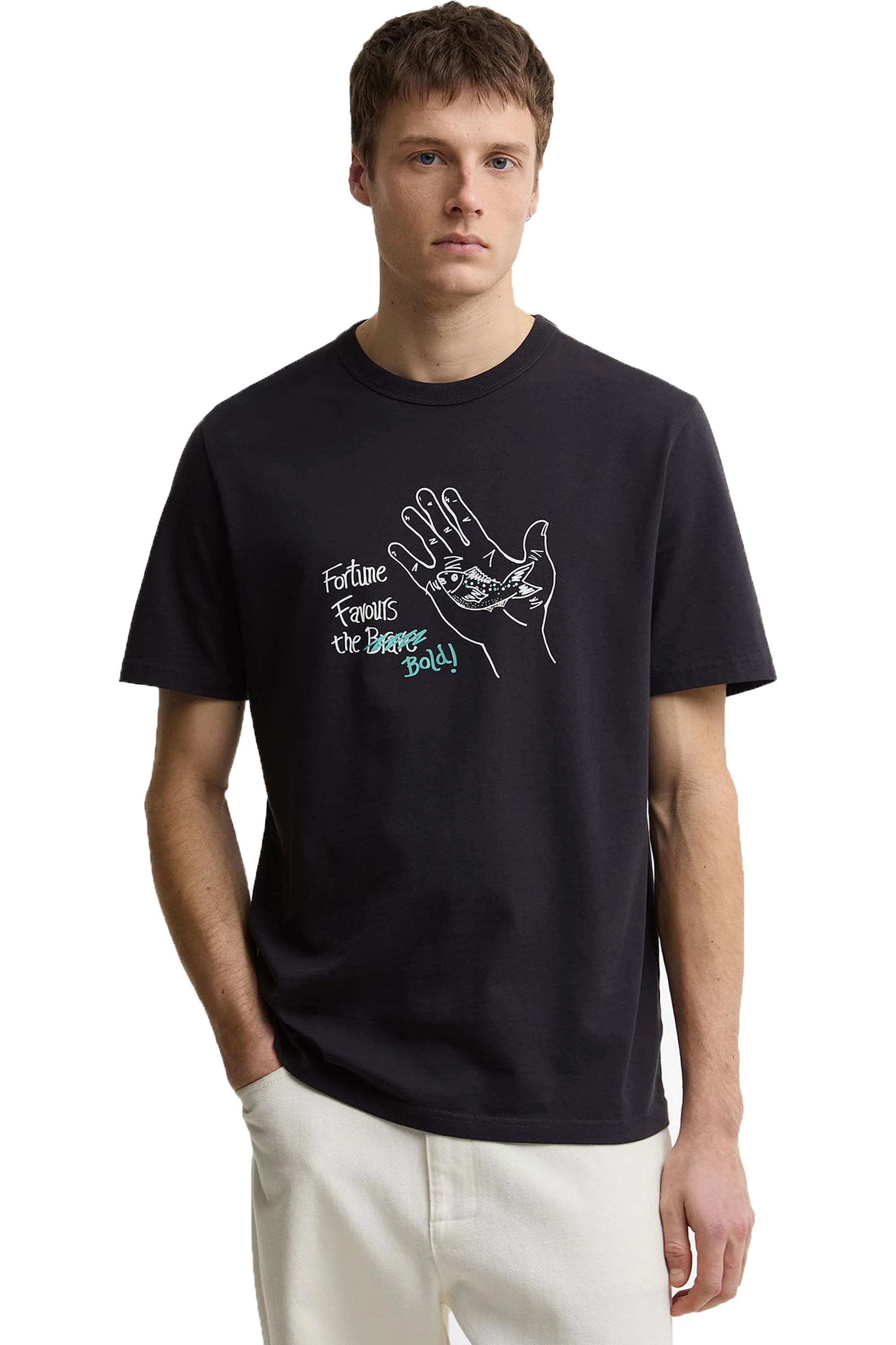 BARBOUR X PAUL SMITH FORTUNE GRAPHIC T-SHIRT DARK NAVY - Image 2