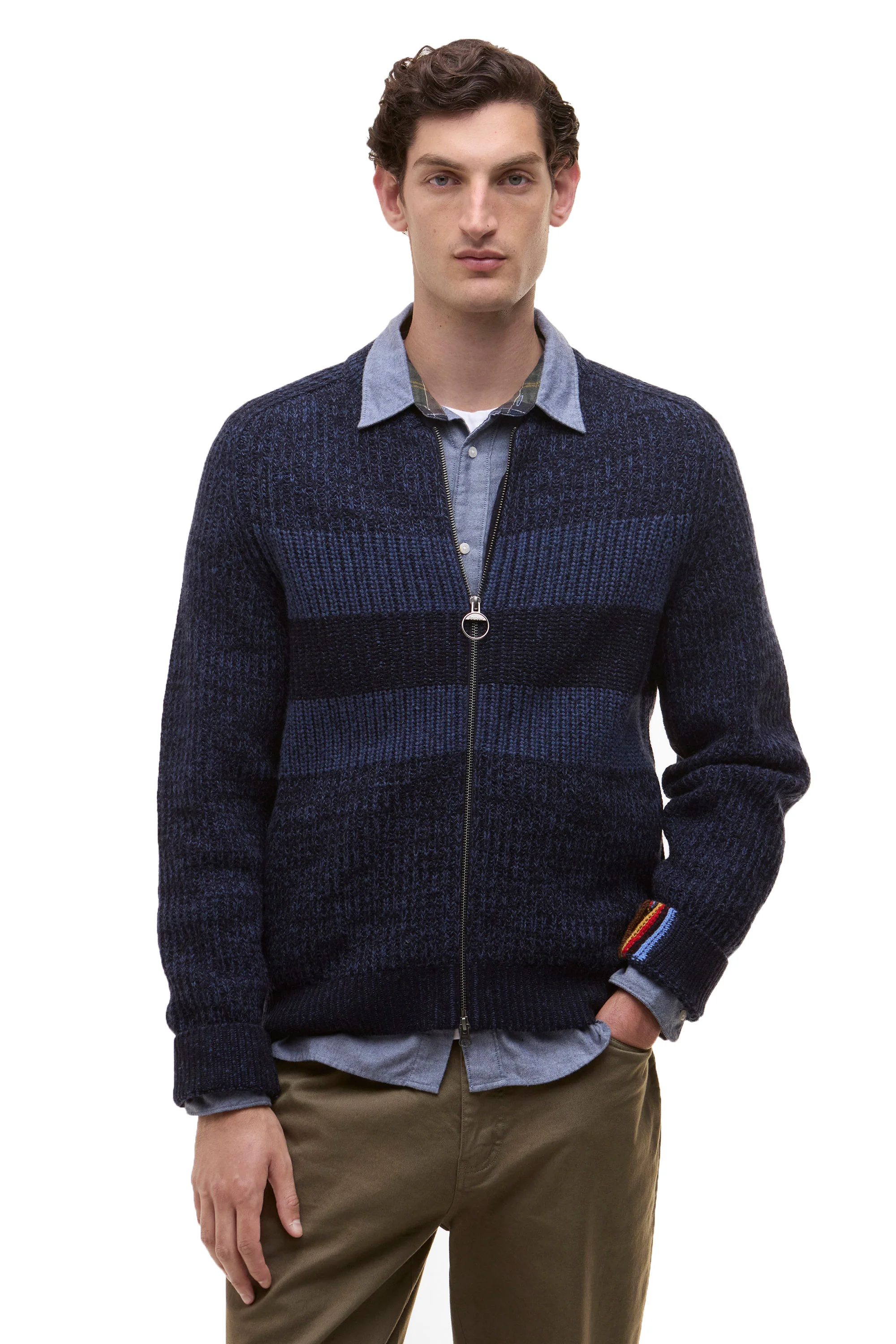 Barbour x Paul Smith Knitted Bomber Navy - Image 2