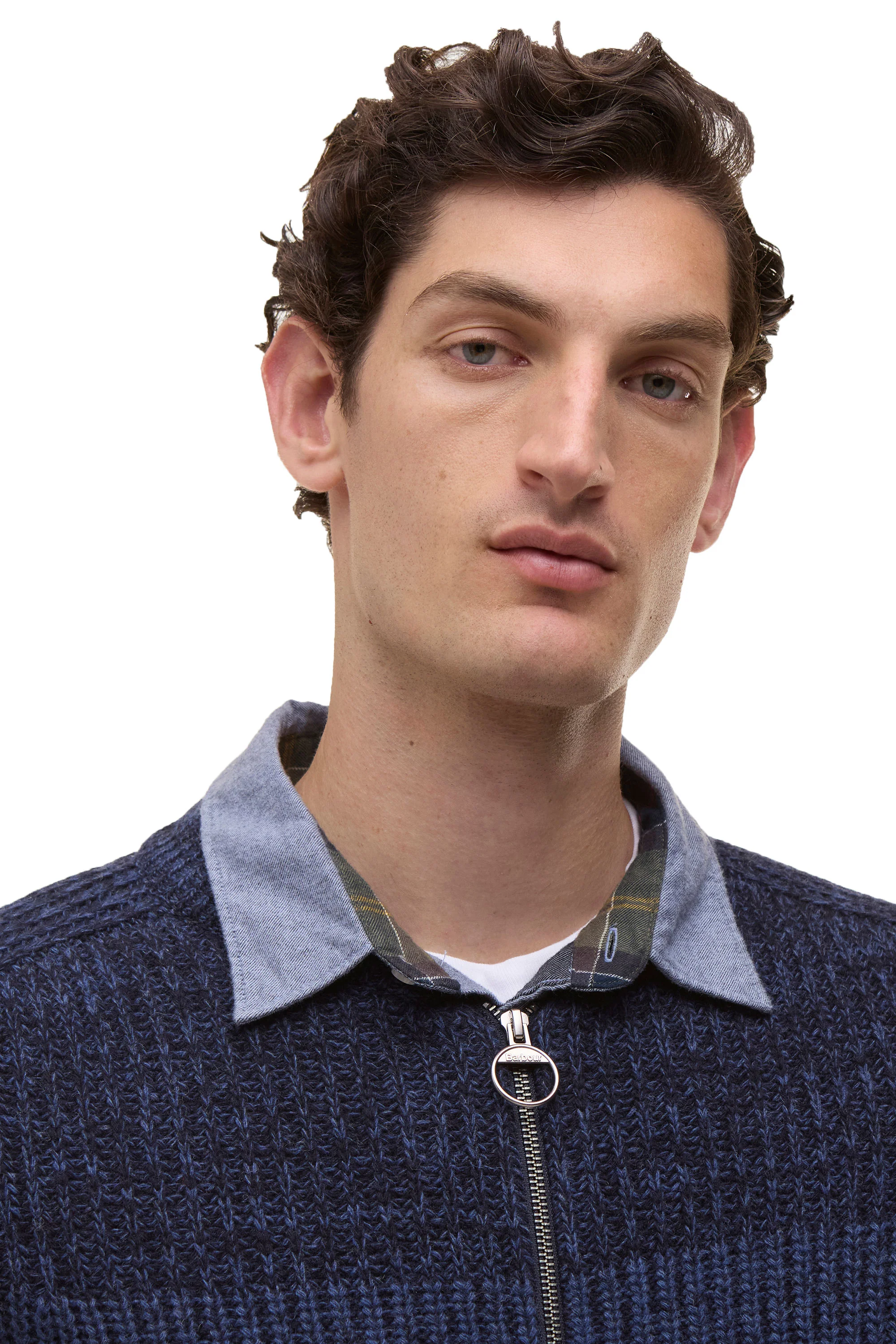 Barbour x Paul Smith Knitted Bomber Navy - Image 4