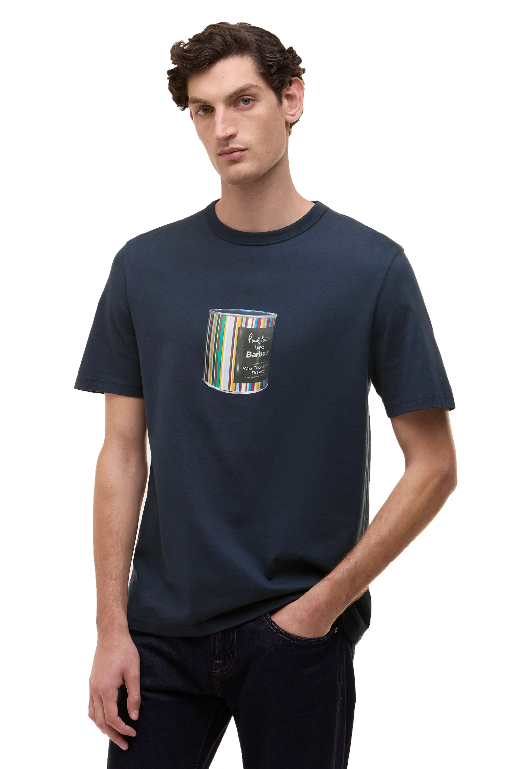 Barbour x Paul Smith Wax Tin T-Shirt Blue - Image 2
