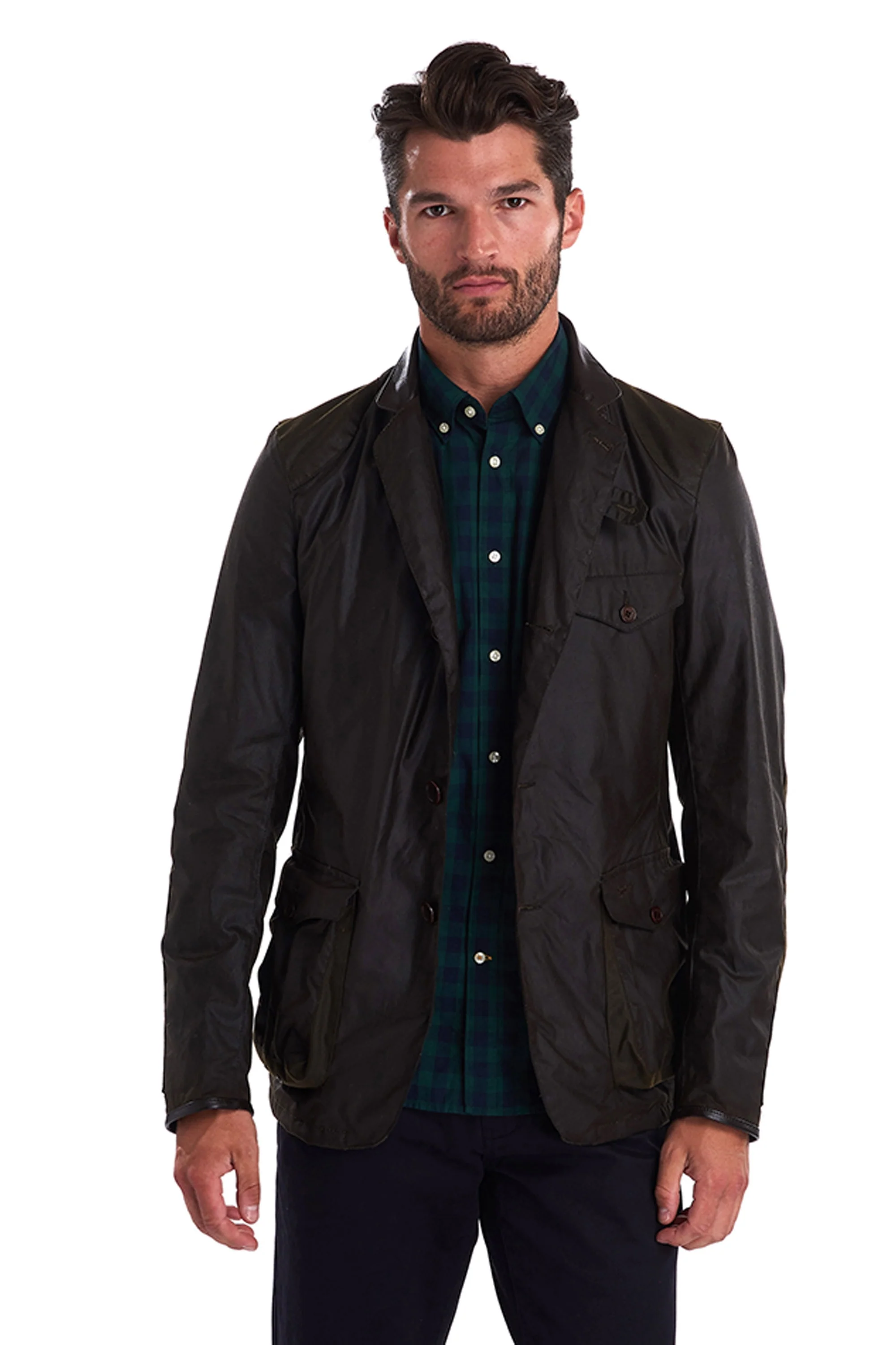 Barbour Beacon Sports Jacket Olive - Image 3