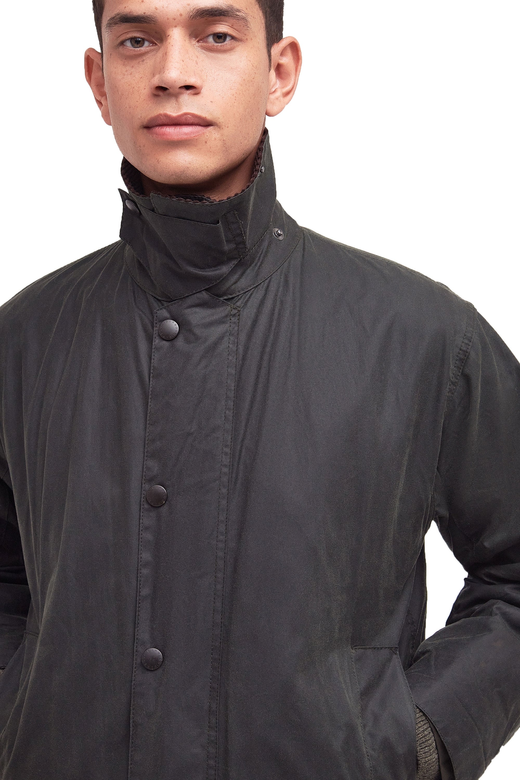 Barbour Border Wax Jacket Sage - Image 5