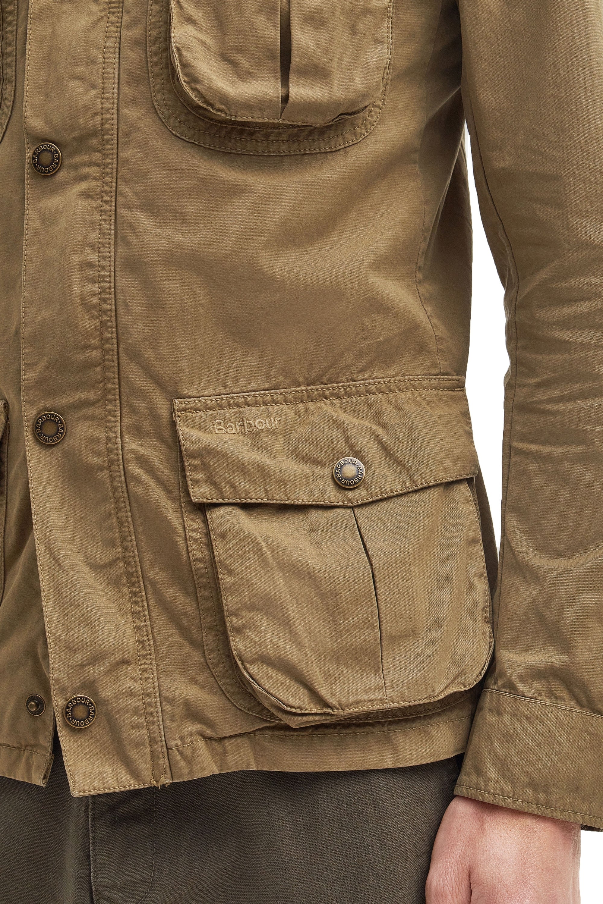 Barbour Corbridge Casual Jacket Bleached Olive - Image 3