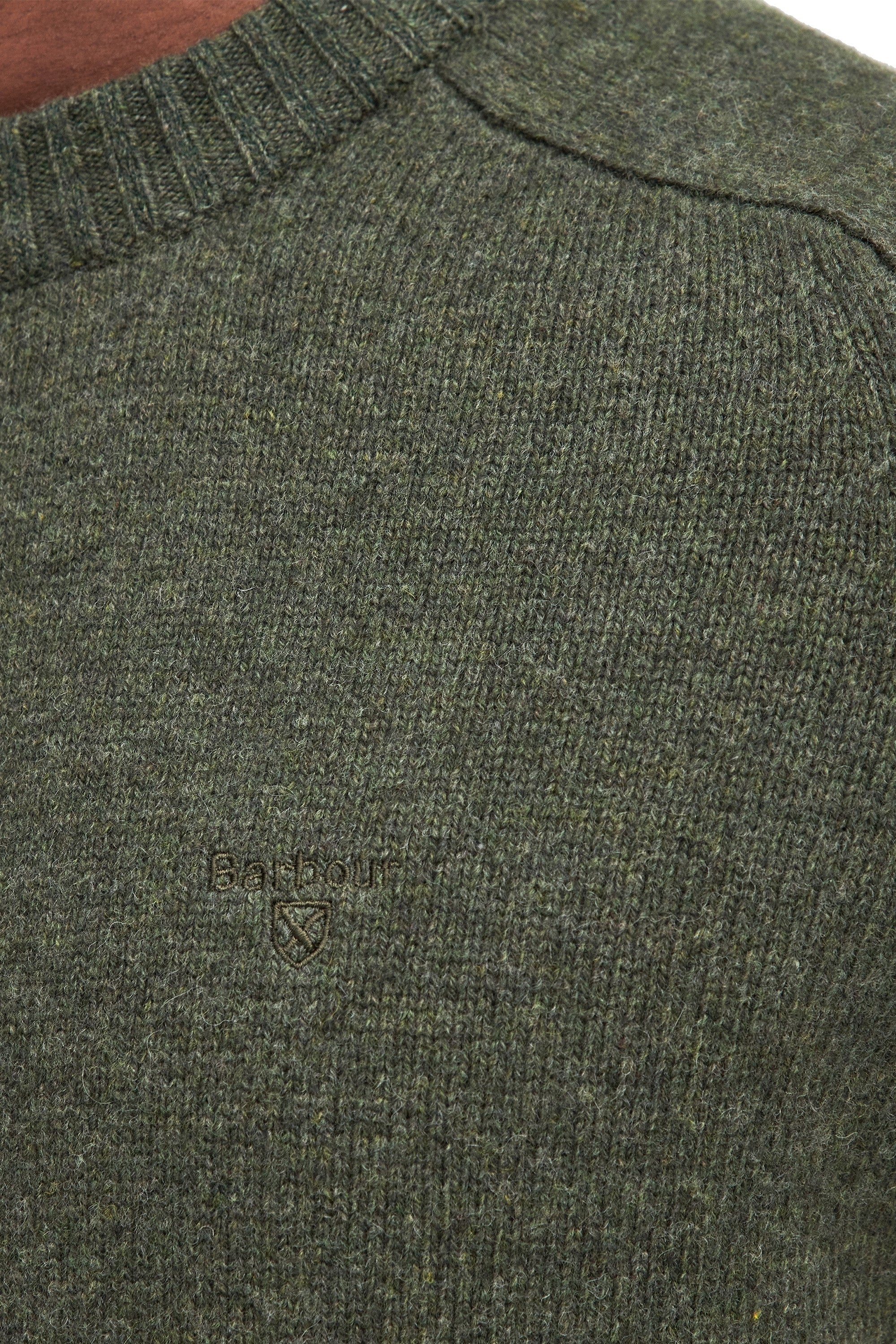 Barbour Grangetown Crew Neck Olive - Image 3