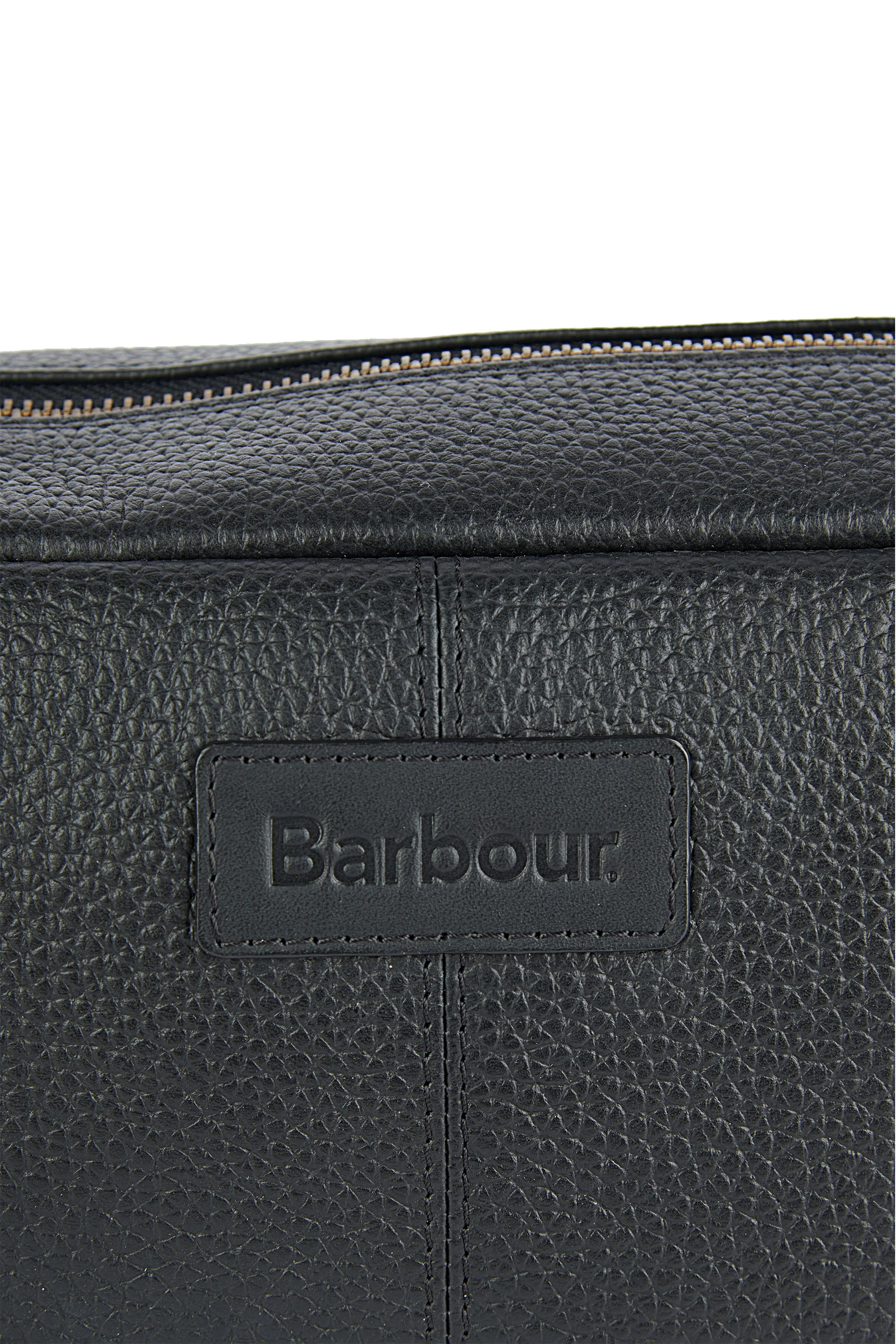 Barbour Highgate Leather Washbag Black - Image 4