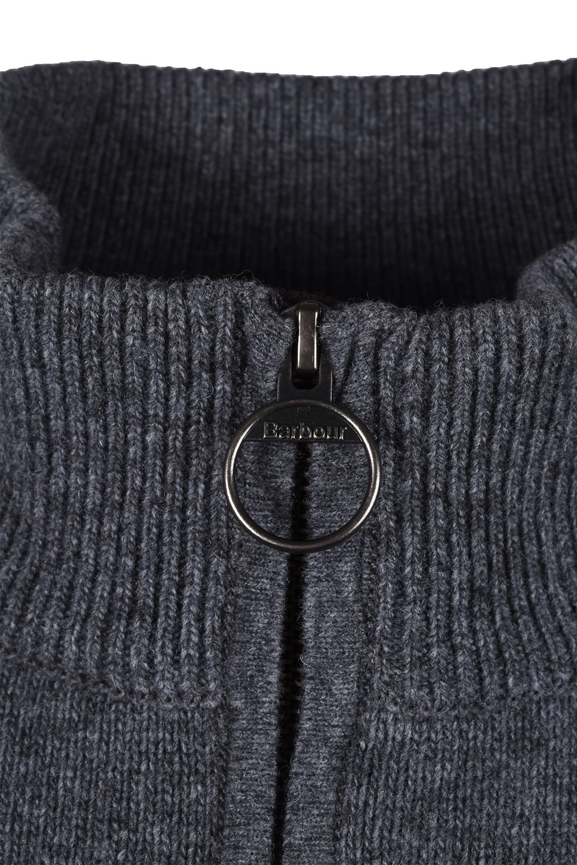Barbour Holden Half Zip Jumper Knitwear Mid Grey - Image 2