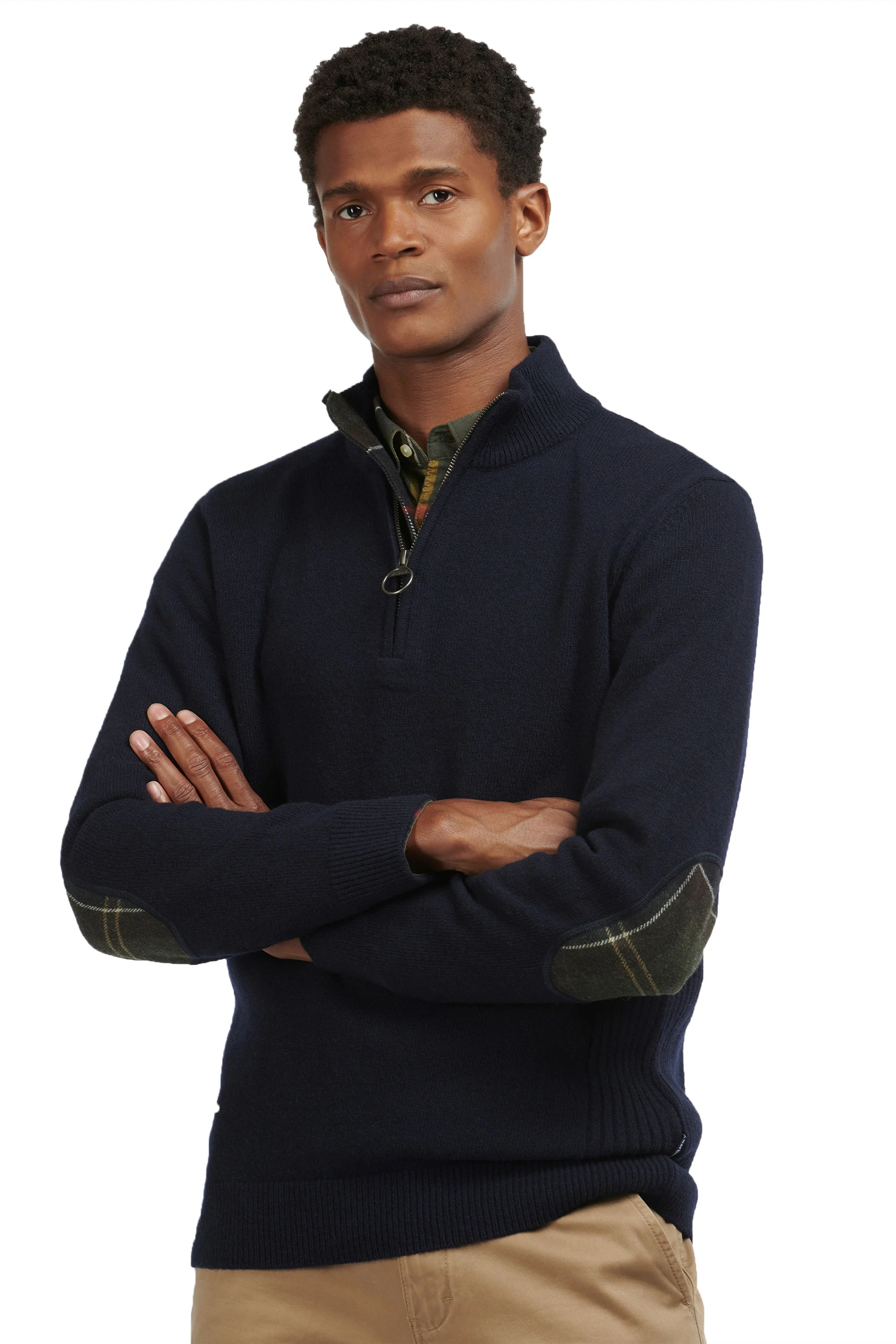 Barbour Holden Half Zip Jumper Knitwear Navy - Image 3