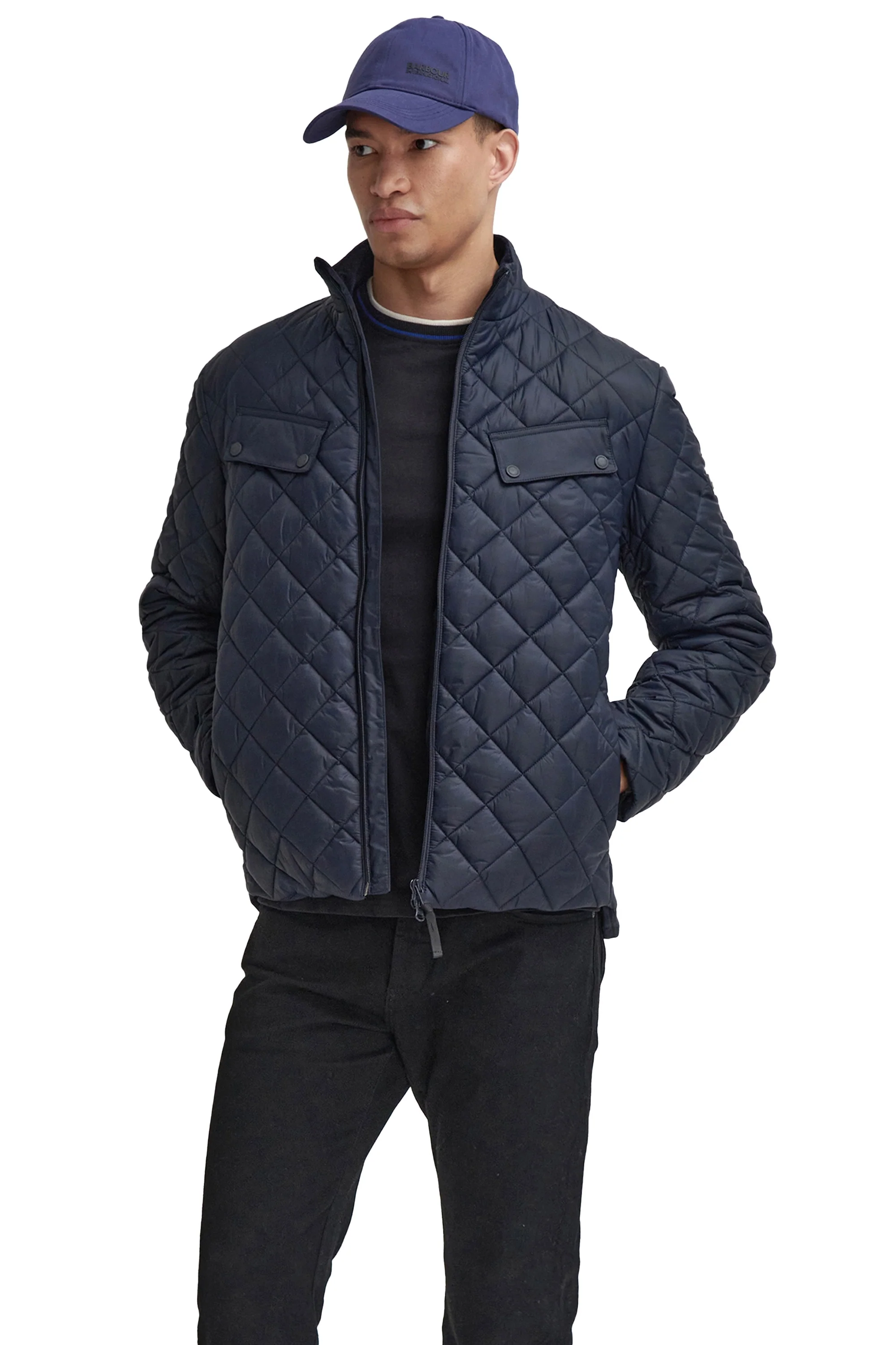 Barbour International Ariel Box Quilt Navy - Image 3