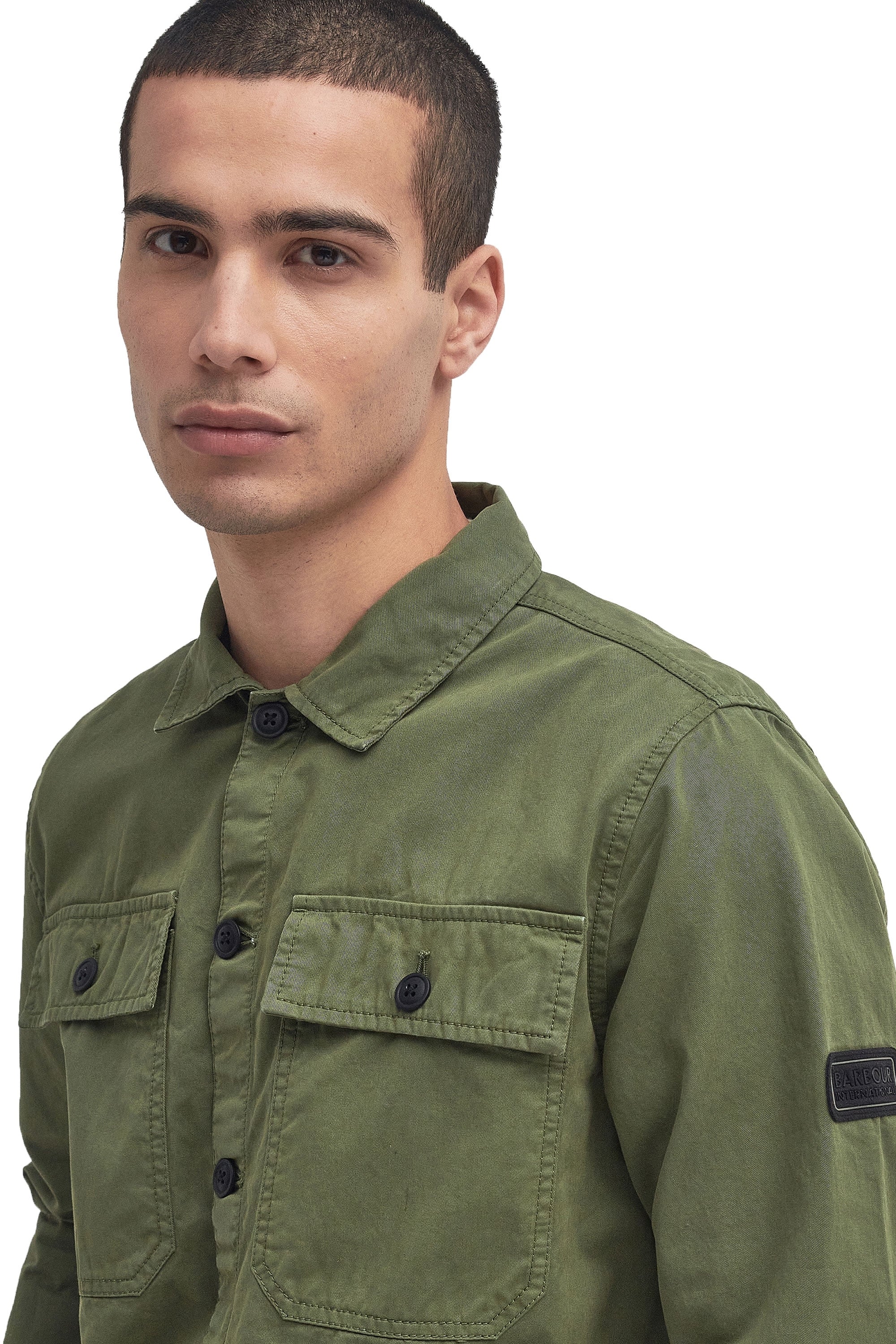 Barbour International Arlo Overshirt Burnt Olive - Image 2