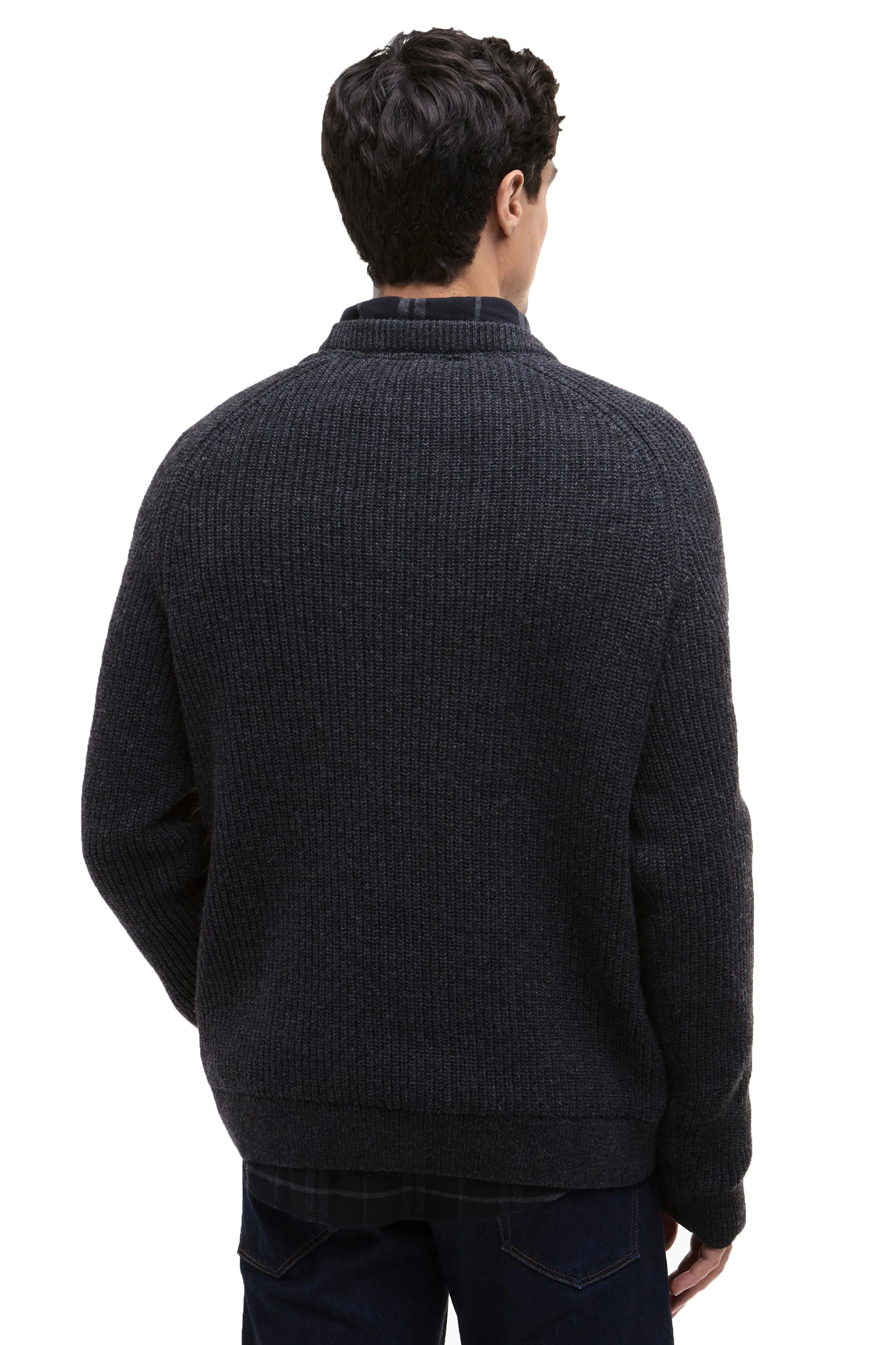 BARBOUR INTERNATIONAL CHESTER CREW KNITTED JUMPER CHARCOAL - Image 3