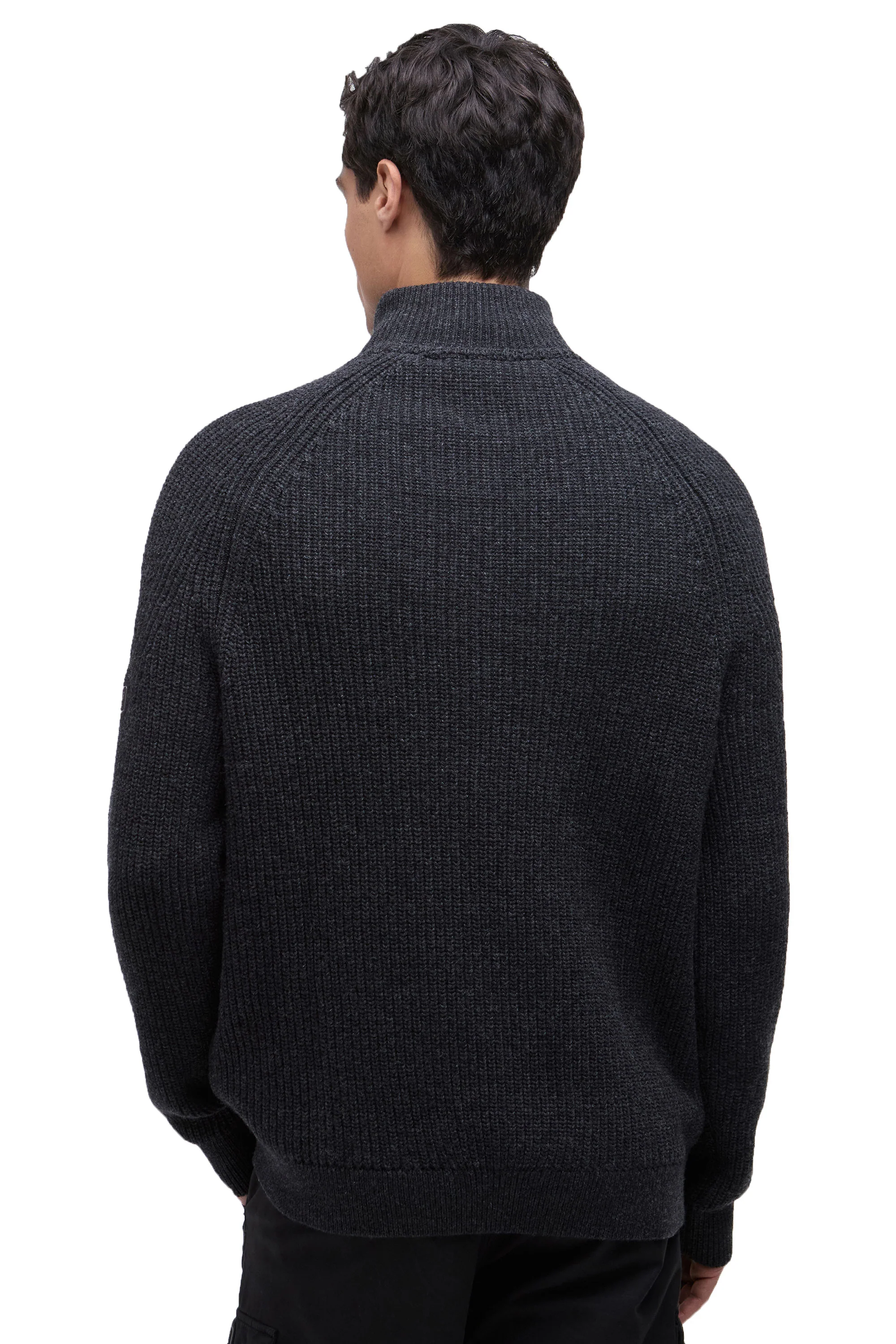 BARBOUR INTERNATIONAL CHESTER FUNNEL KNITTED JUMPER CHARCOAL - Image 3