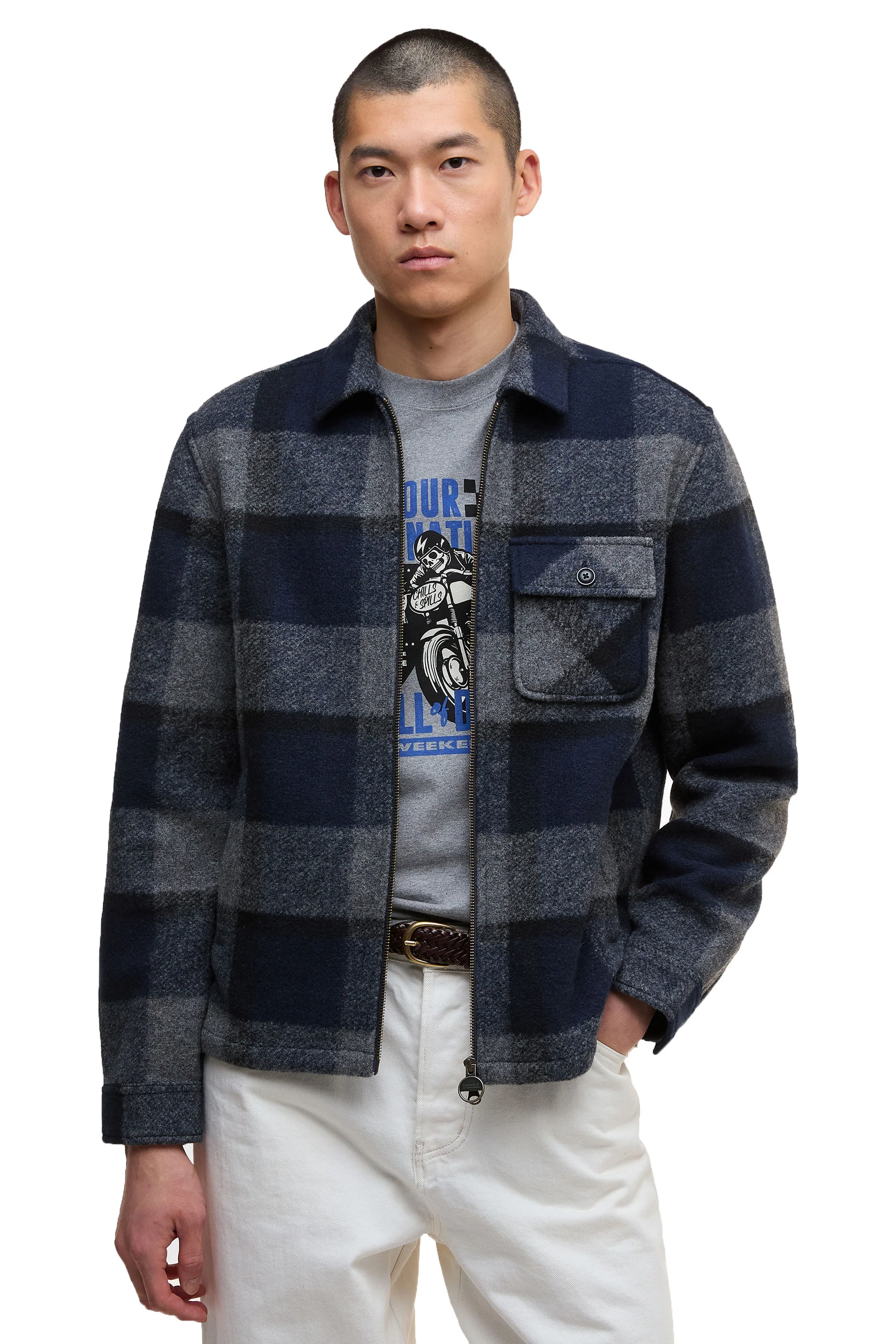 Barbour International Hailwood Overshirt Navy - Image 2