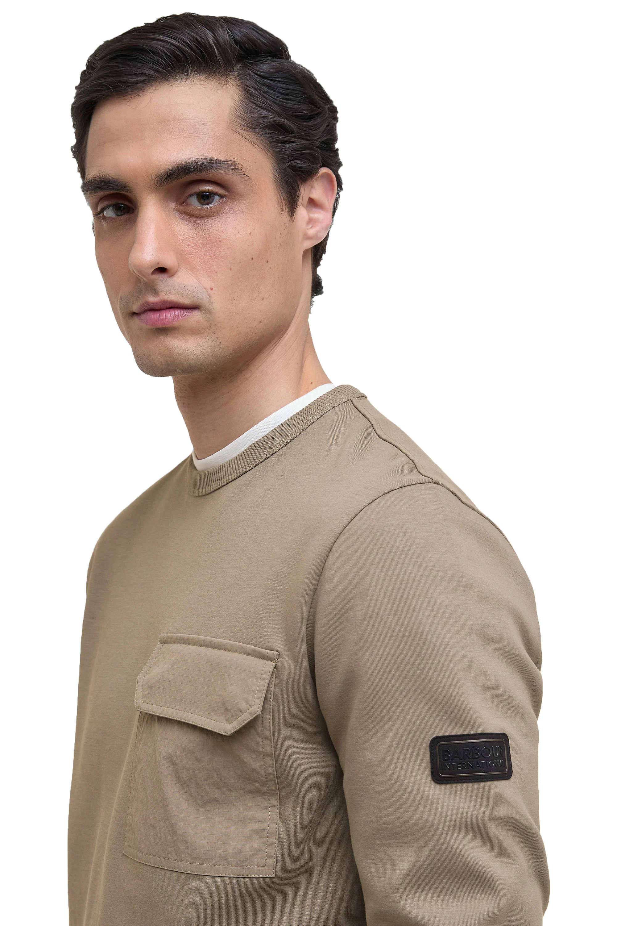 BARBOUR INTERNATIONAL ILFORD INTERLOCK SWEATSHIRT BRINDLE - Image 4