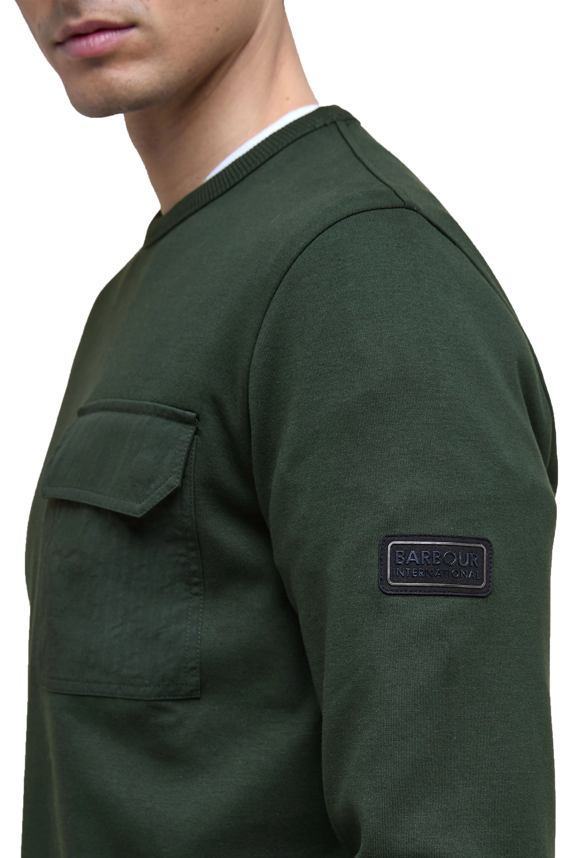 BARBOUR INTERNATIONAL ILFORD INTERLOCK SWEATSHIRT SAGE - Image 3