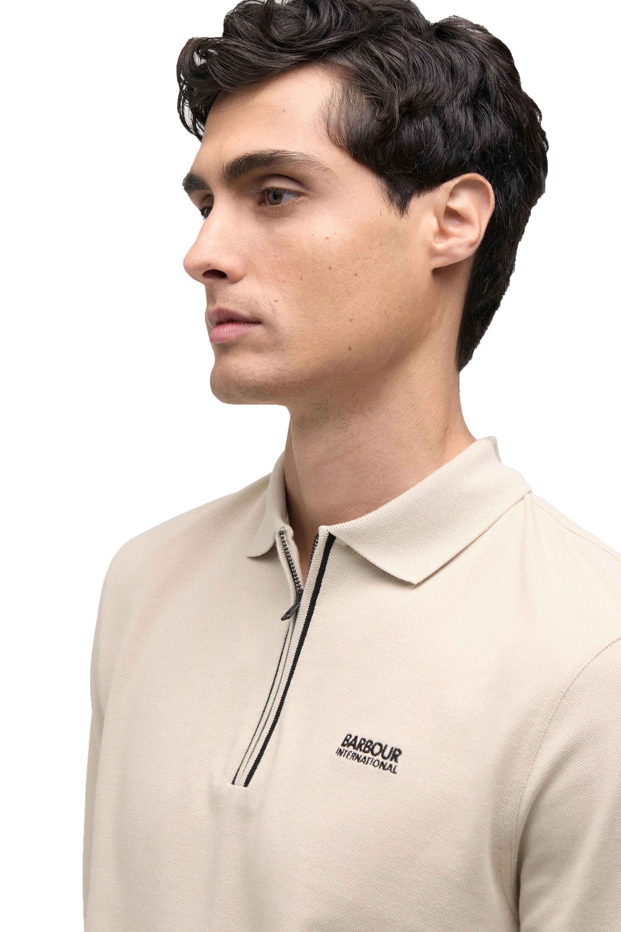BARBOUR INTERNATIONAL MARSHALL LONG SLEEVE POLO MIST - Image 3