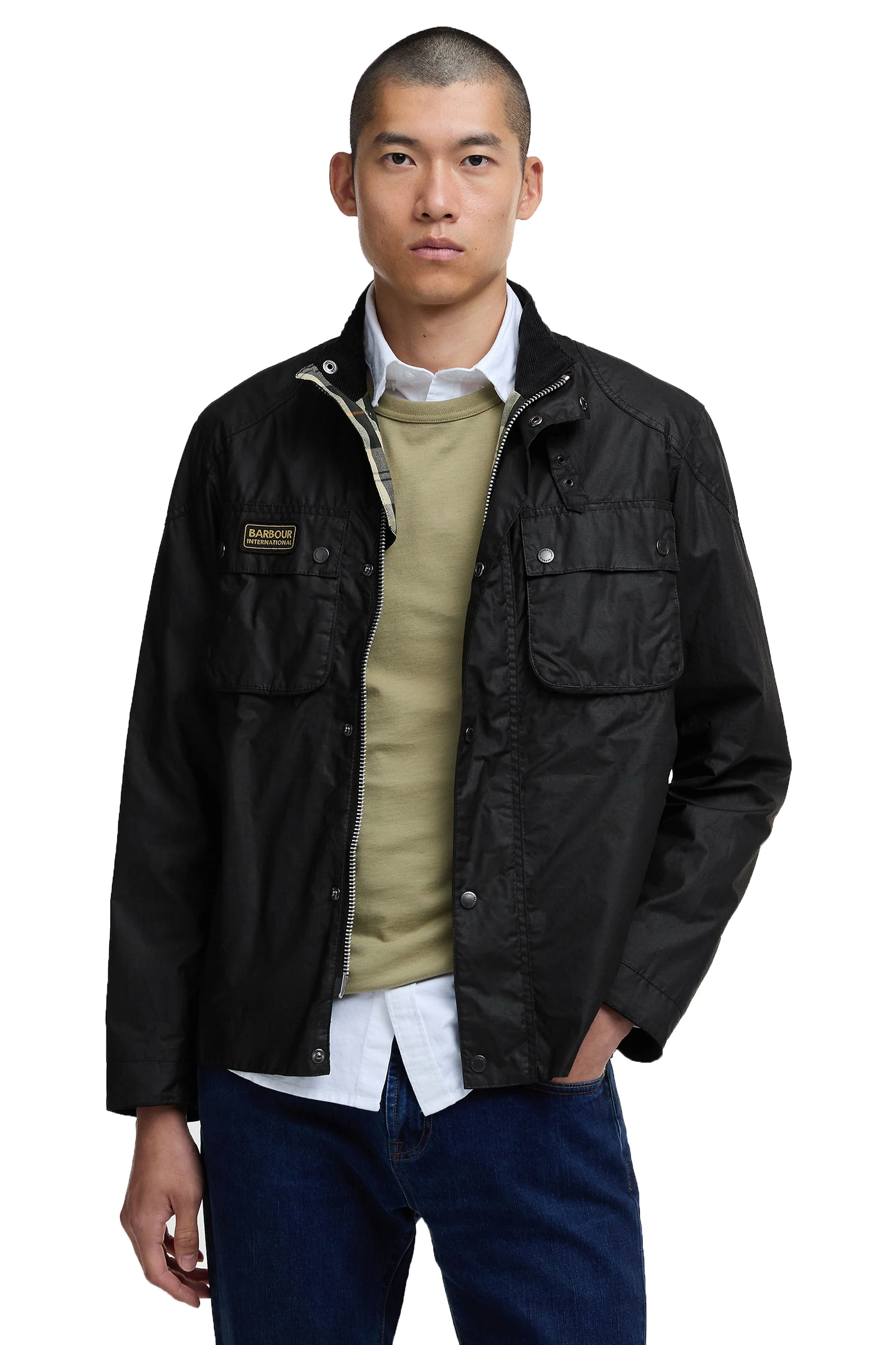 BARBOUR INTERNATIONAL MERTON WAX JACKET BLACK - Image 2