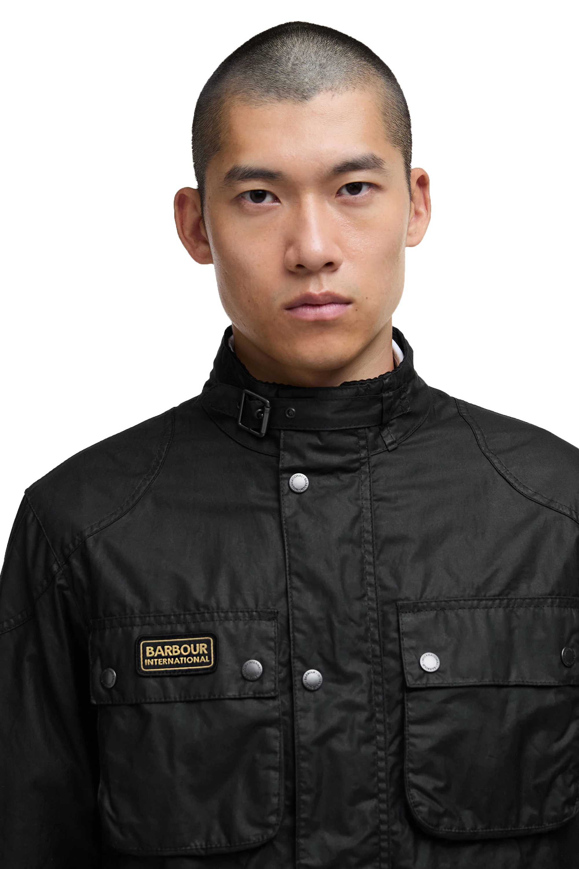 BARBOUR INTERNATIONAL MERTON WAX JACKET BLACK - Image 4