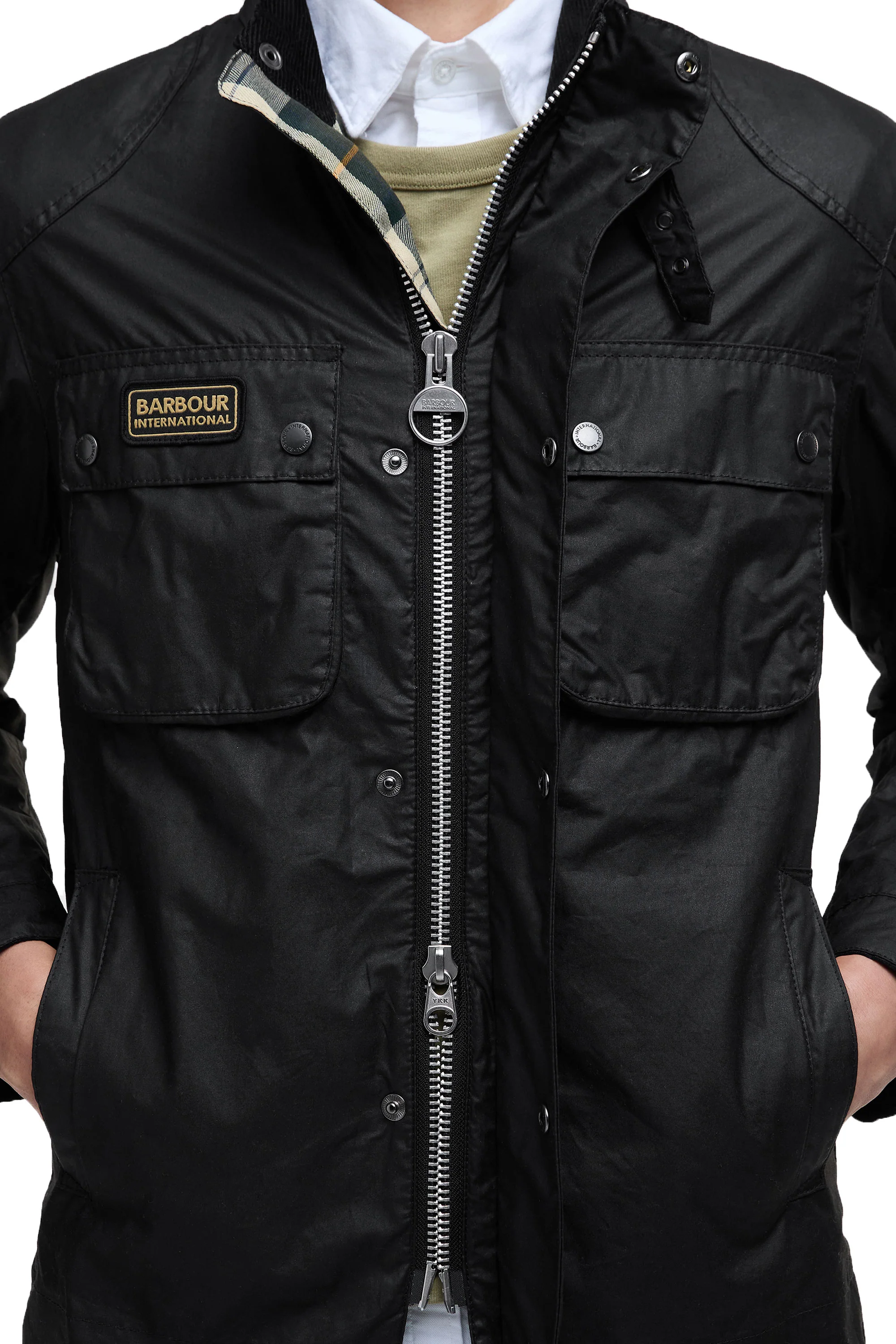 BARBOUR INTERNATIONAL MERTON WAX JACKET BLACK - Image 5