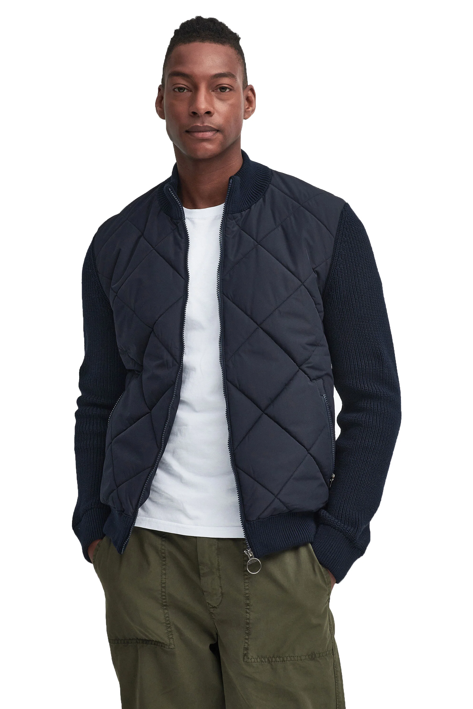 Barbour Newland Zip Knitted Jumper Navy - Image 2