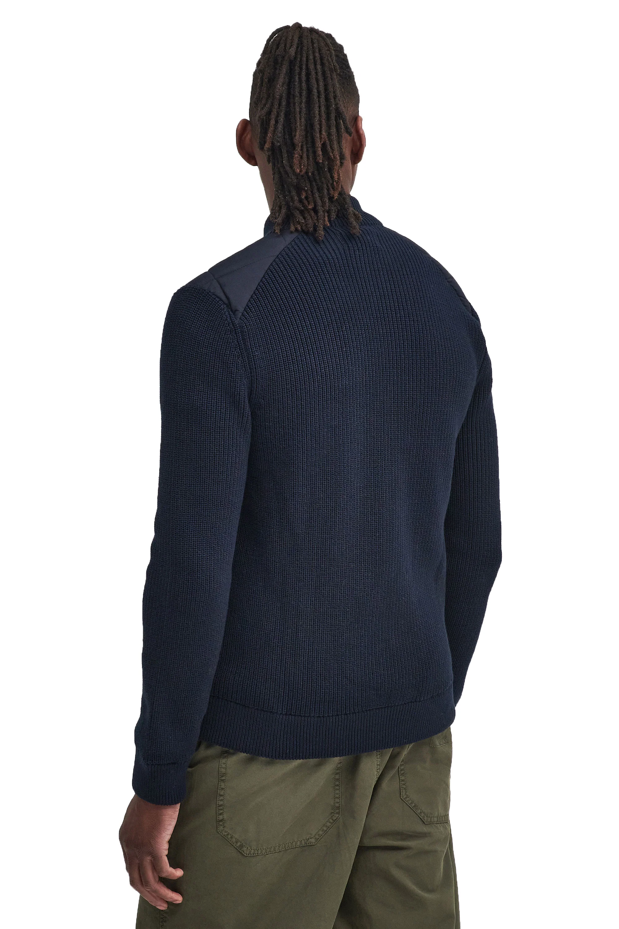 Barbour Newland Zip Knitted Jumper Navy - Image 3