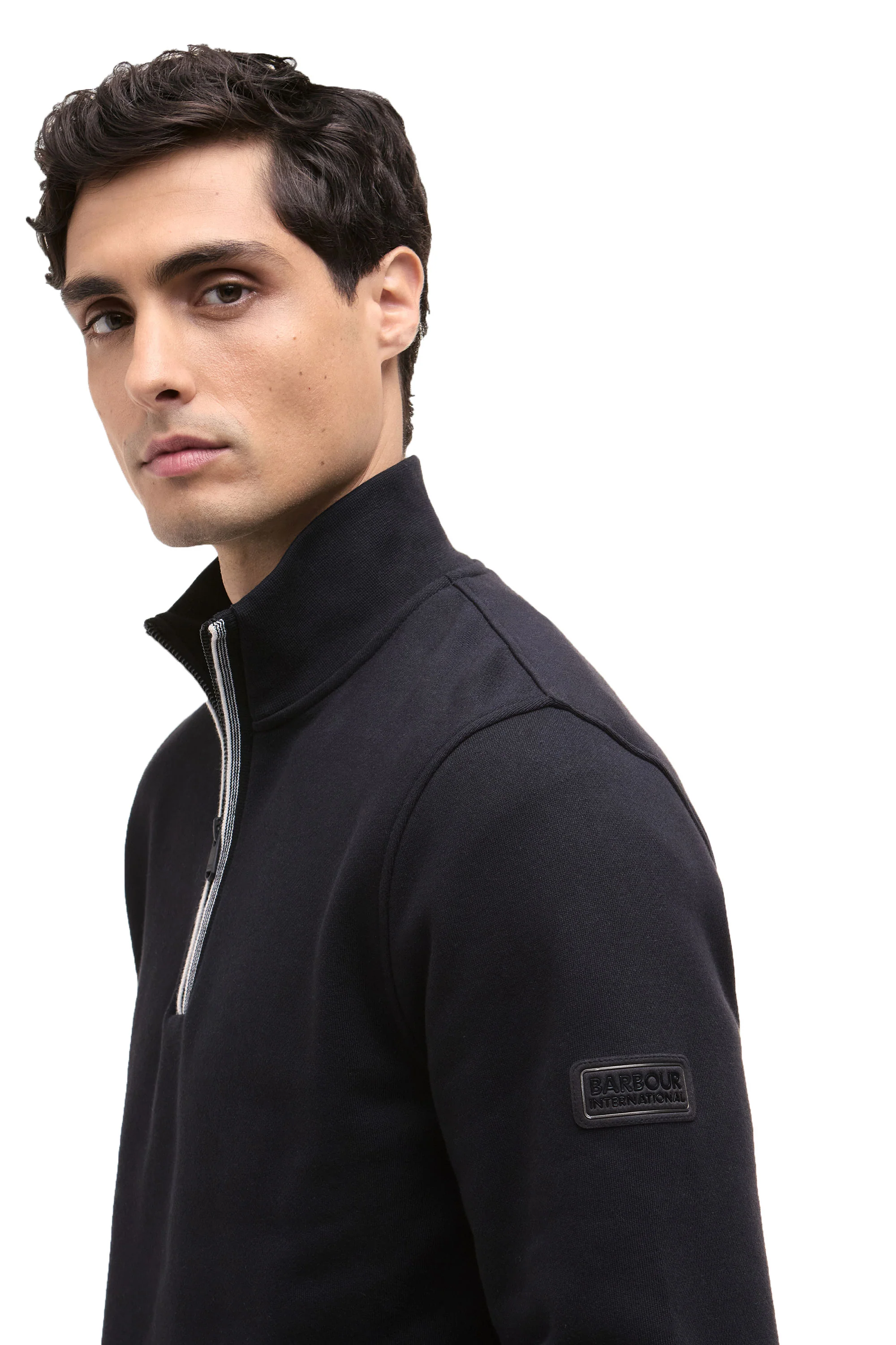 BARBOUR INTERNATIONAL RUFFORTH HALF ZIP BLACK - Image 3
