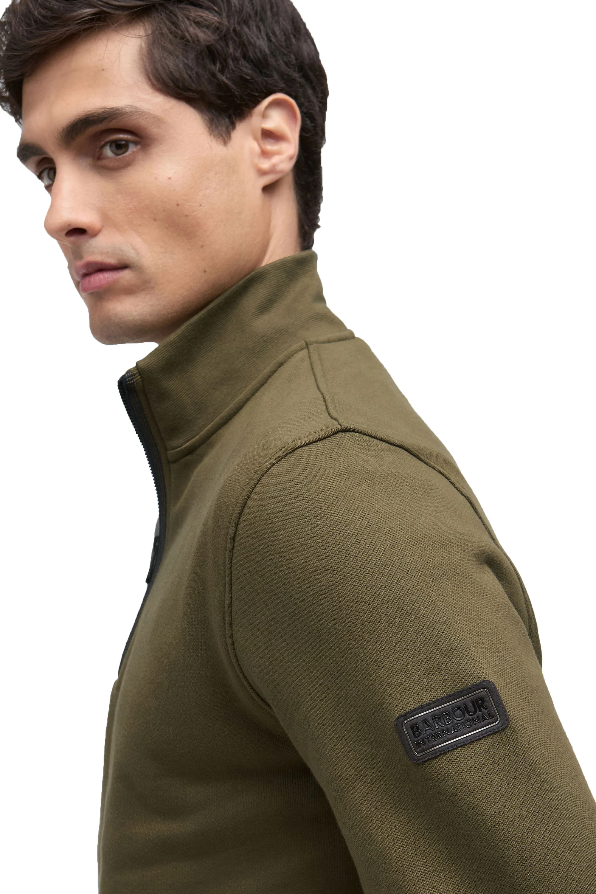 BARBOUR INTERNATIONAL RUFFORTH HALF ZIP LIGHT SAGE - Image 3