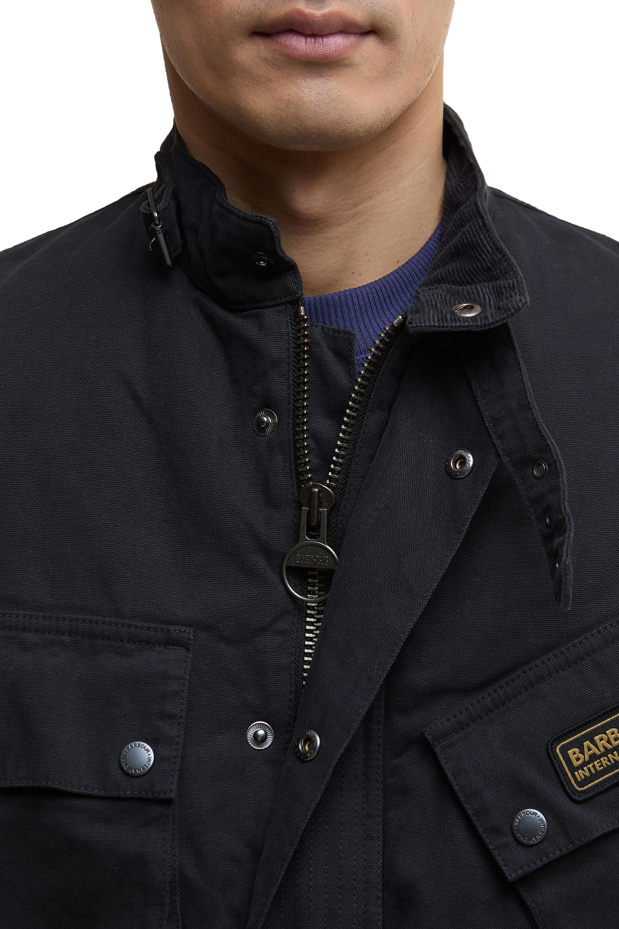 Barbour International Washed Casual A7 Jacket Black - Image 3