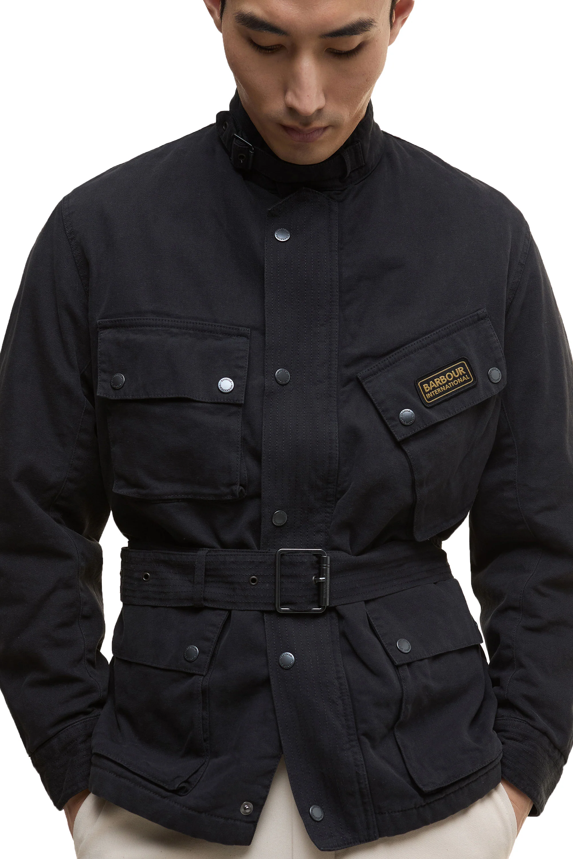 Barbour International Washed Casual A7 Jacket Black - Image 4