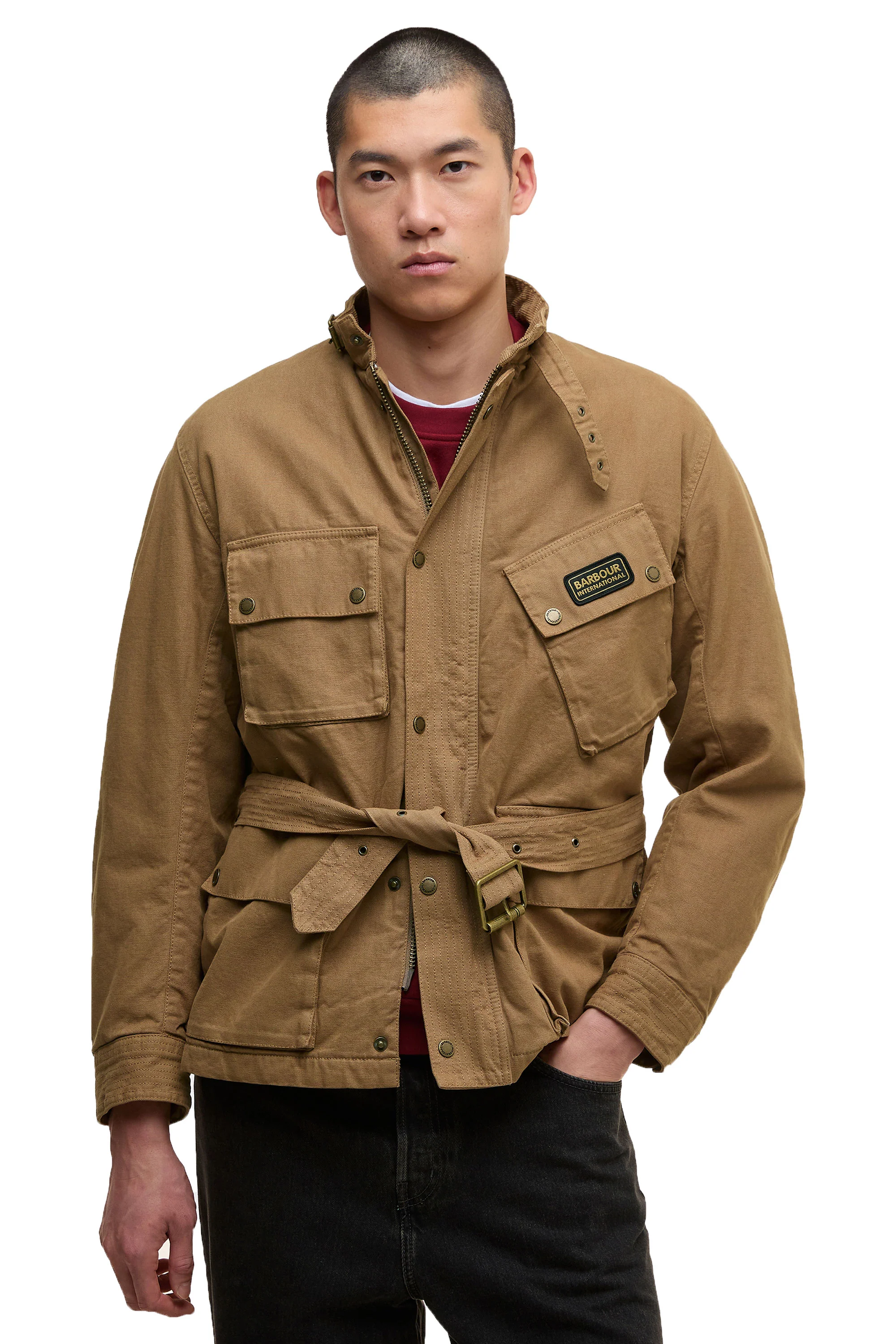 Barbour International Washed Casual A7 Jacket Sandstone - Image 2