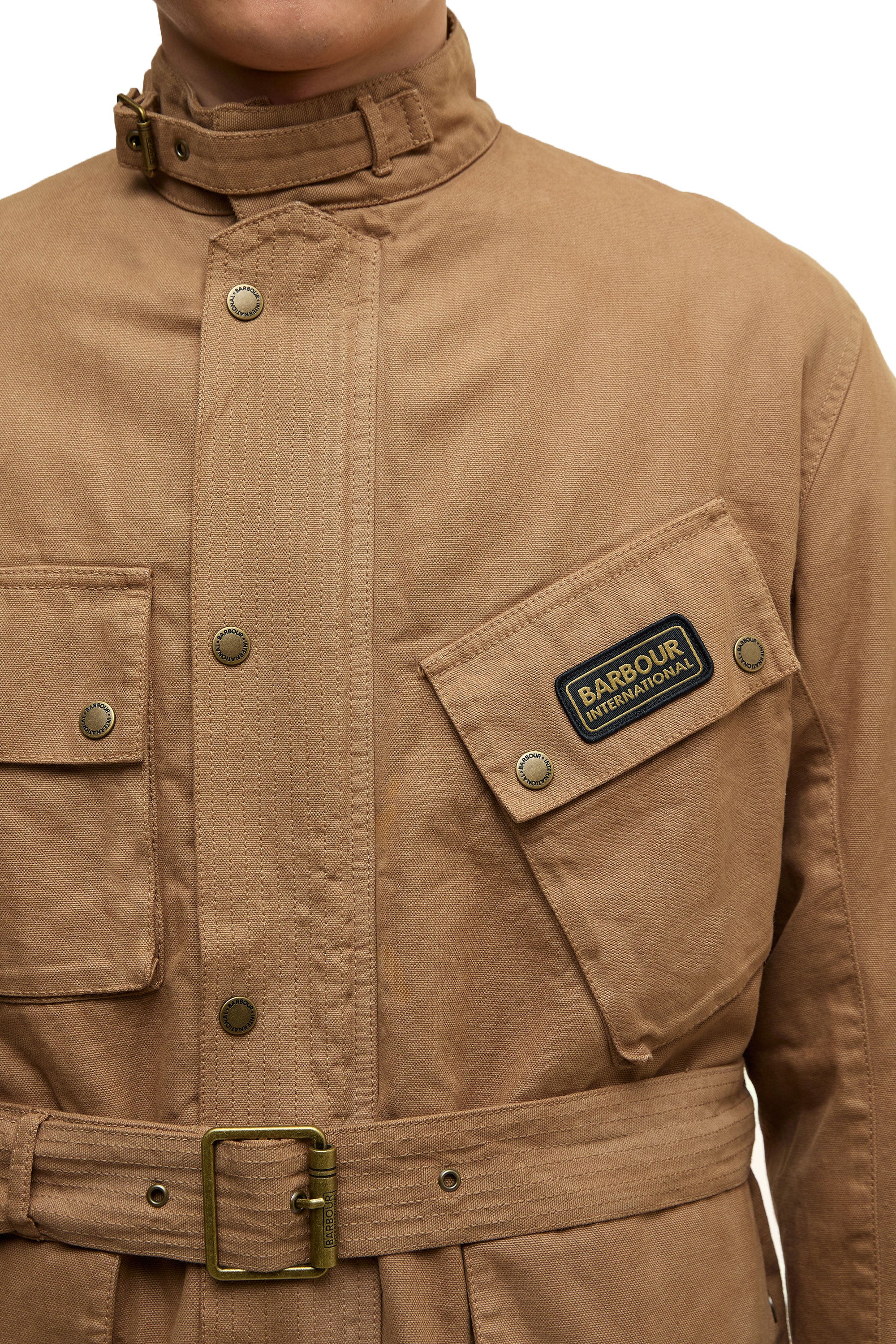 Barbour International Washed Casual A7 Jacket Sandstone - Image 3