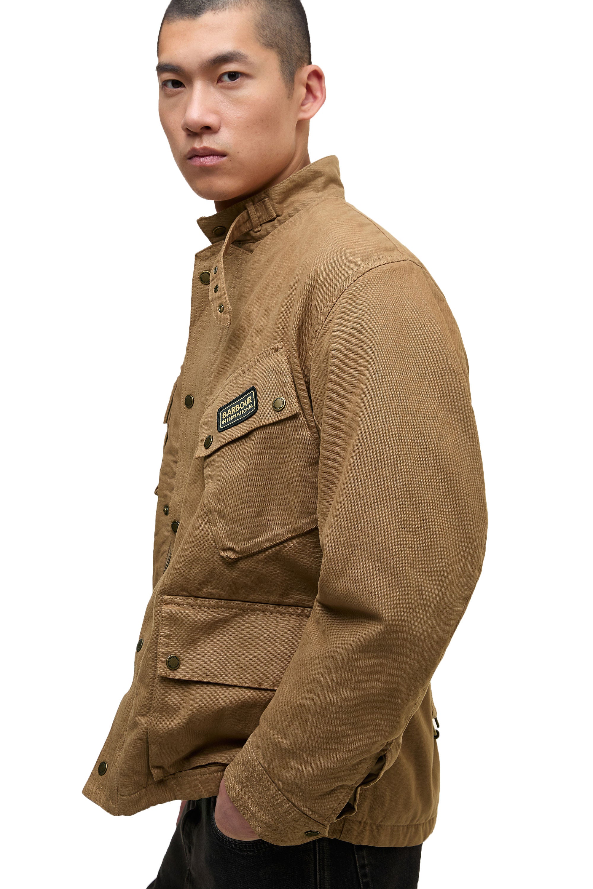 Barbour International Washed Casual A7 Jacket Sandstone - Image 4