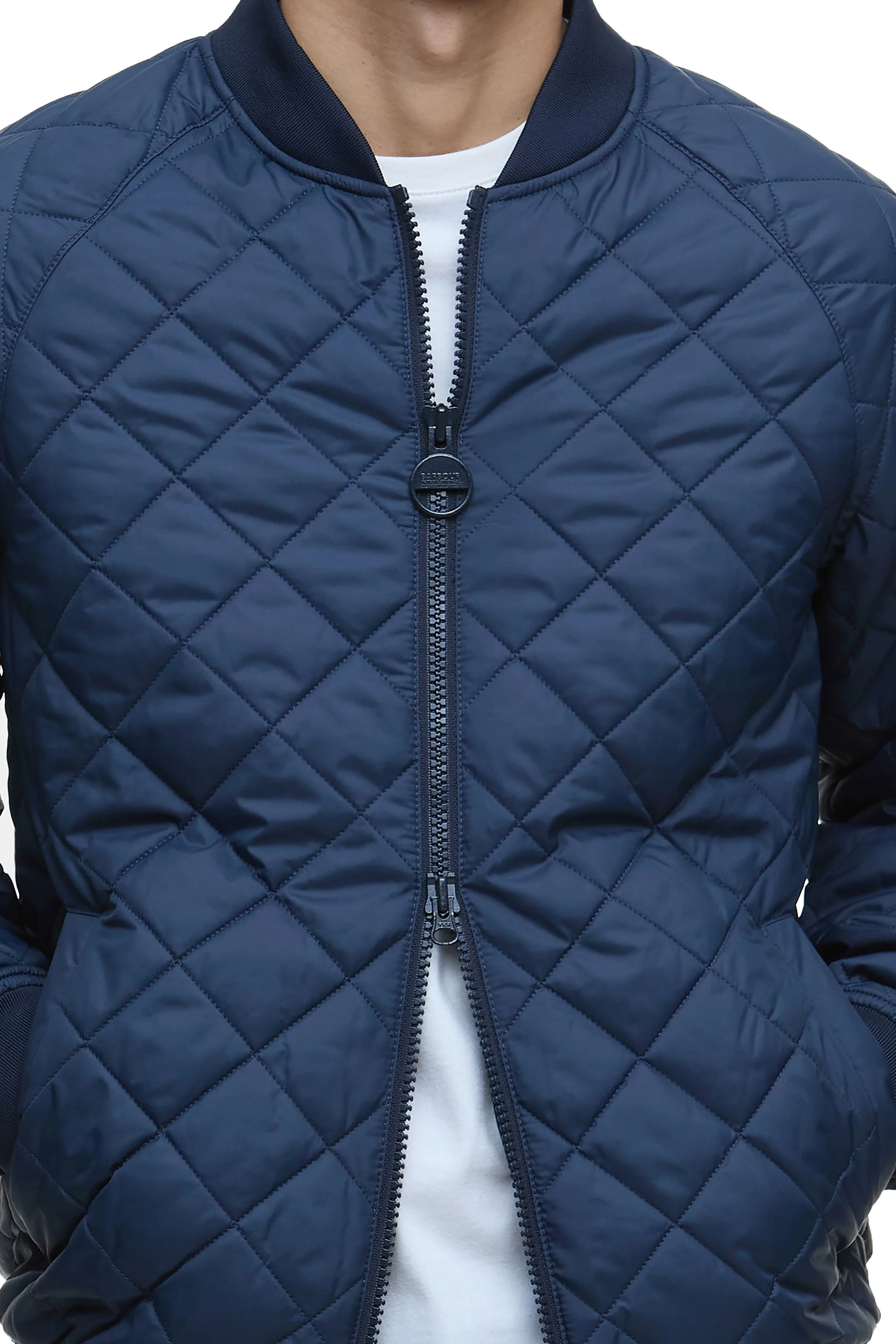 Barbour International Harfell Quilted Jacket Navy - Image 3