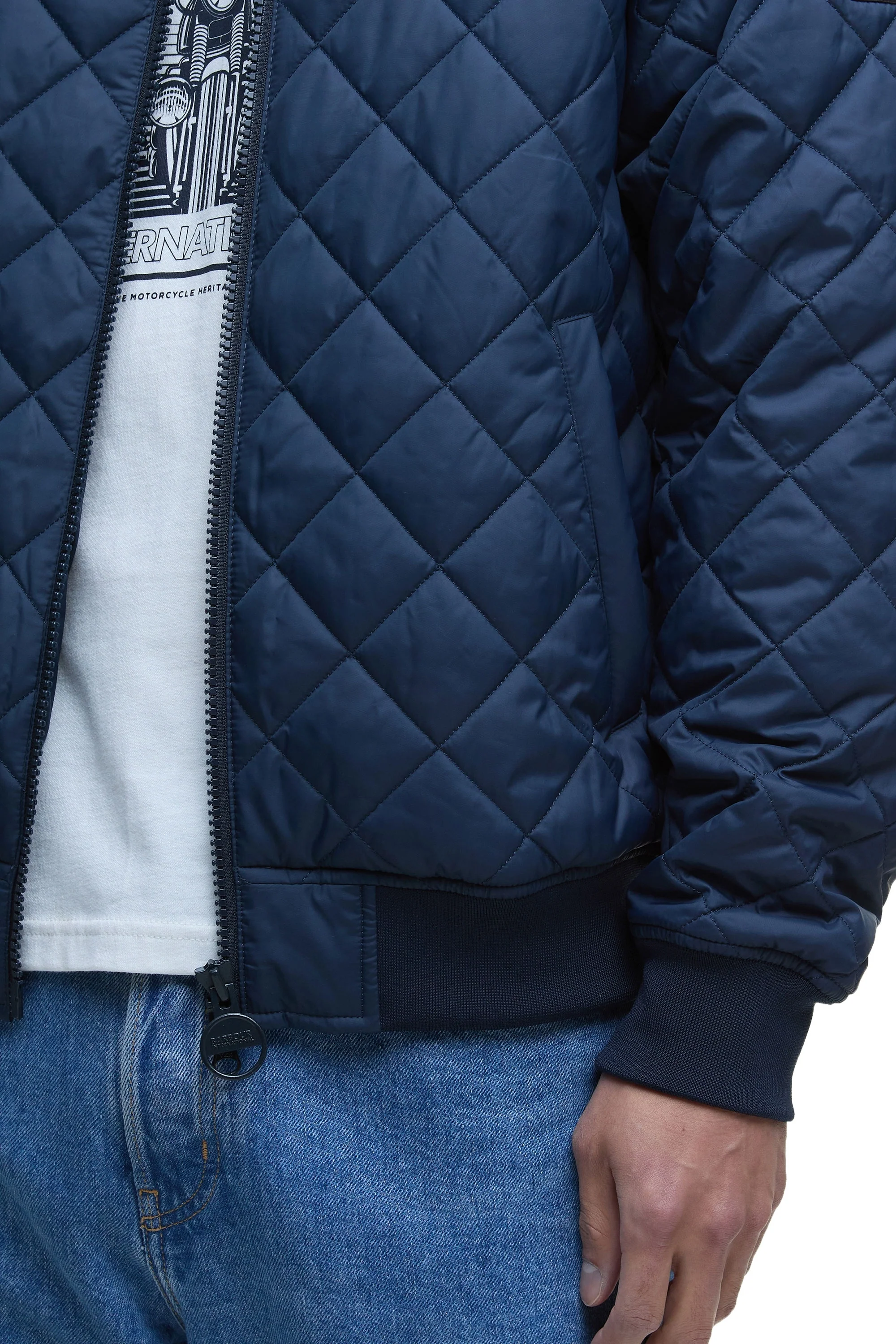 Barbour International Harfell Quilted Jacket Navy - Image 4