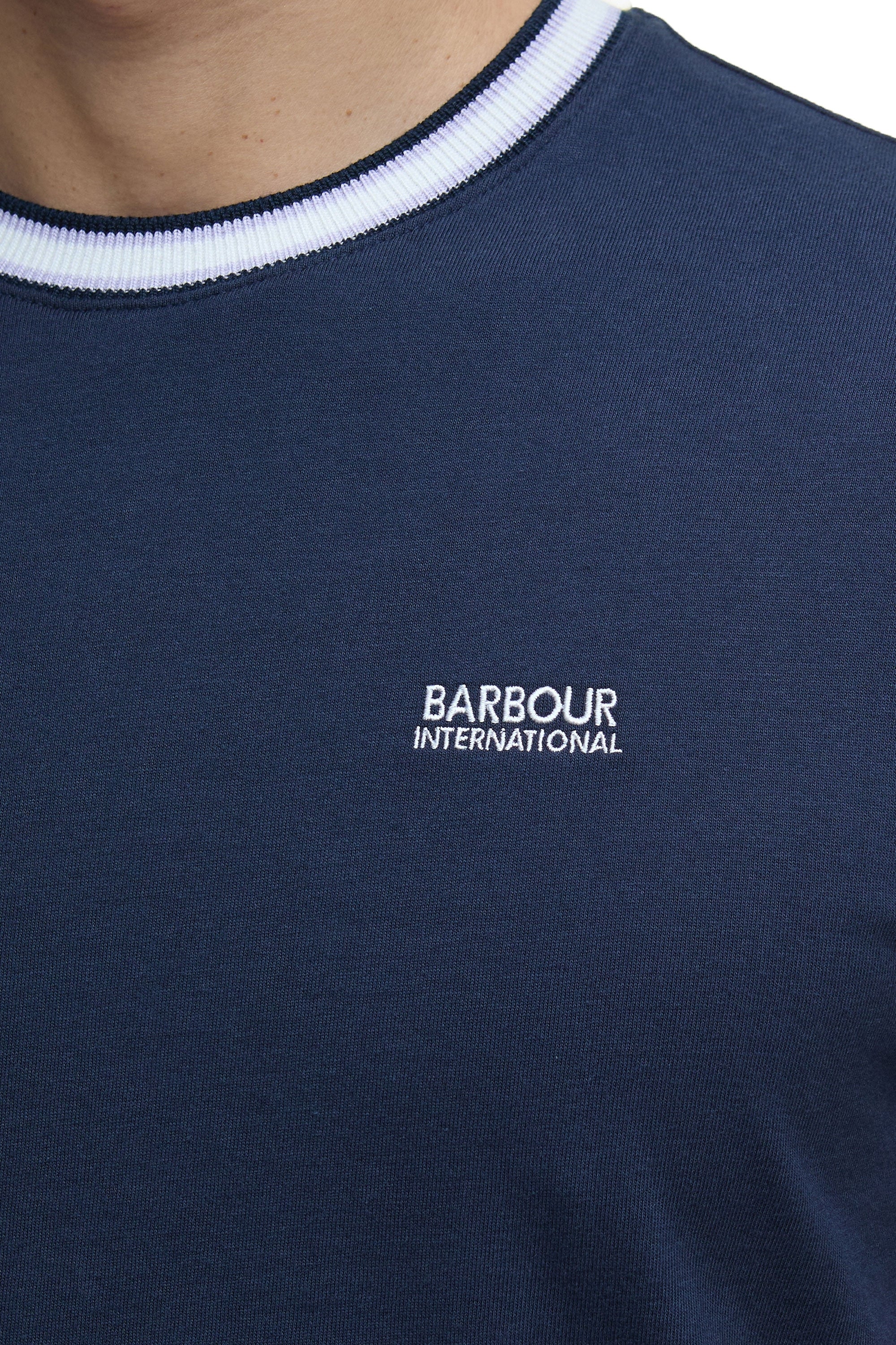 Barbour International Luca Tipped T-shirt Navy - Image 3
