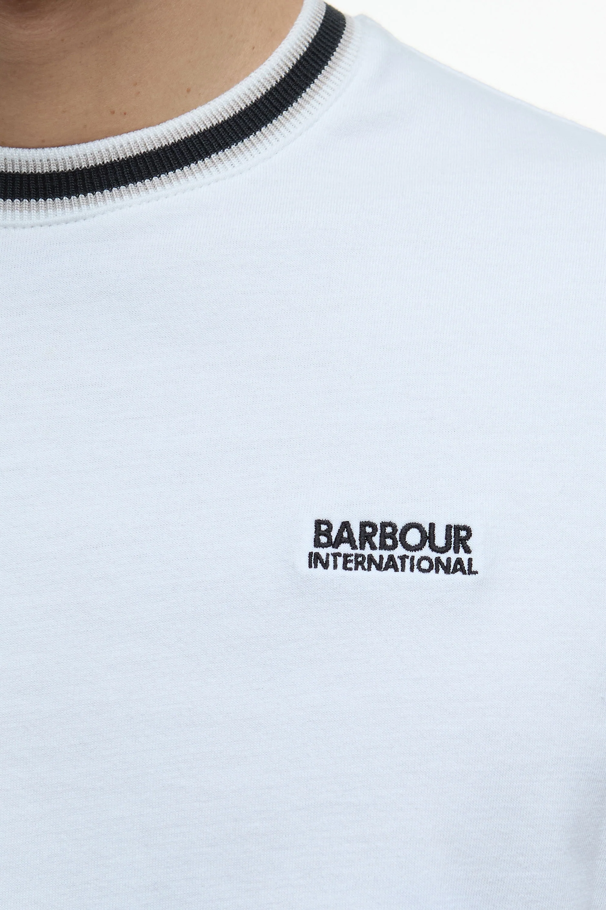 Barbour International Luca Tipped T-shirt Whisper White - Image 3