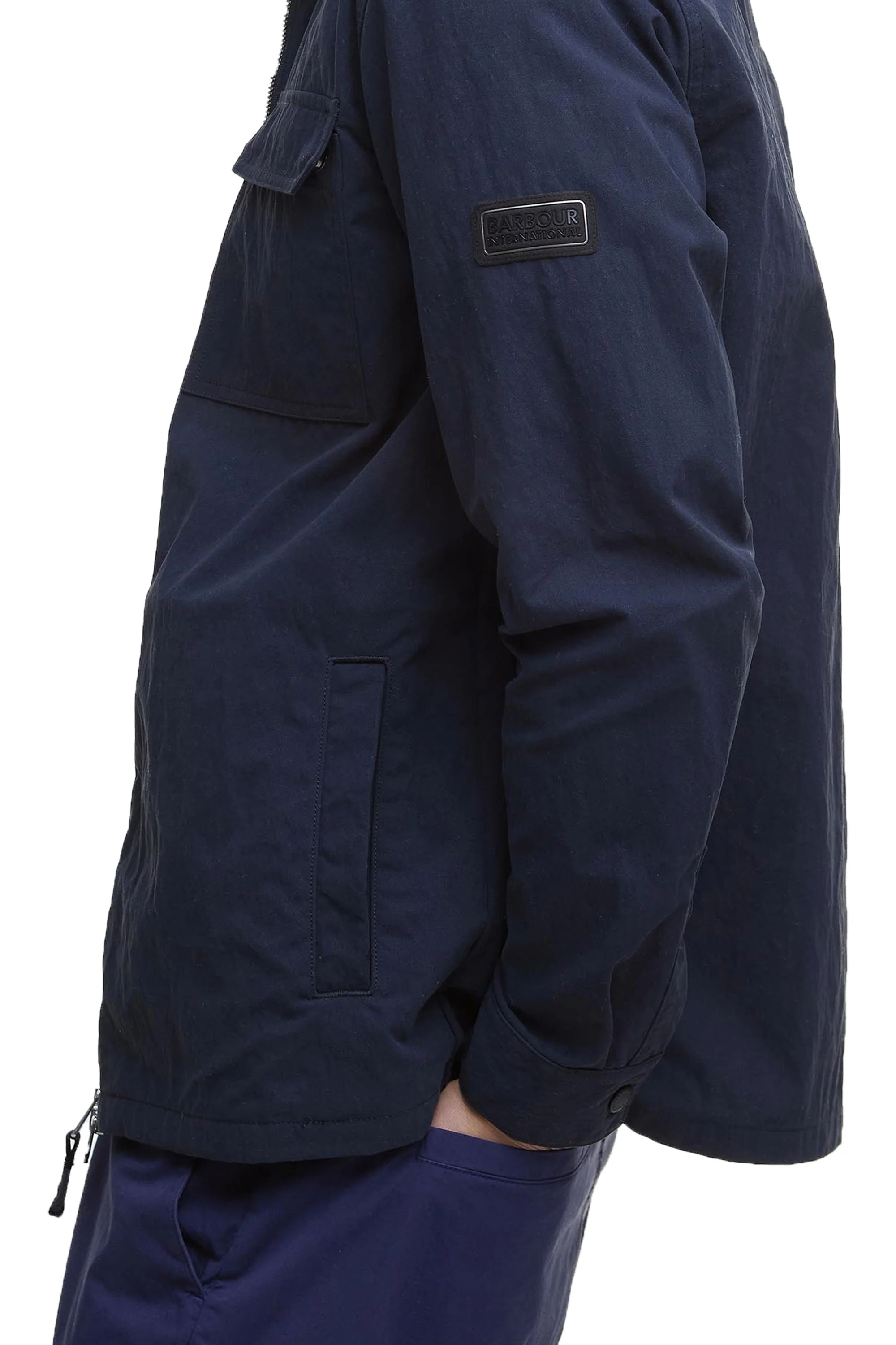 Barbour International Maze Overshirt Navy - Image 4