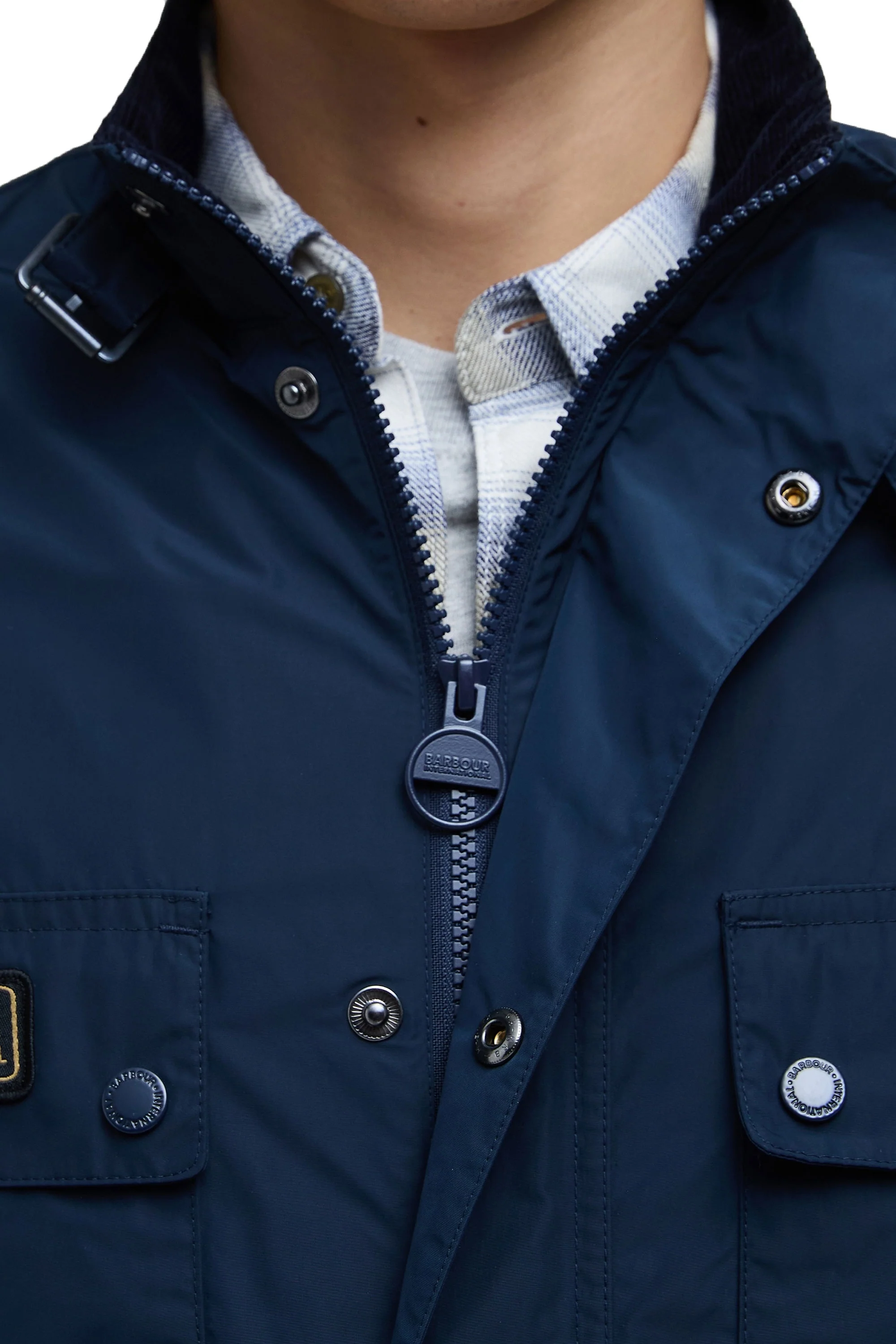 Barbour International Merton Shell Showerproof Jacket Navy - Image 3