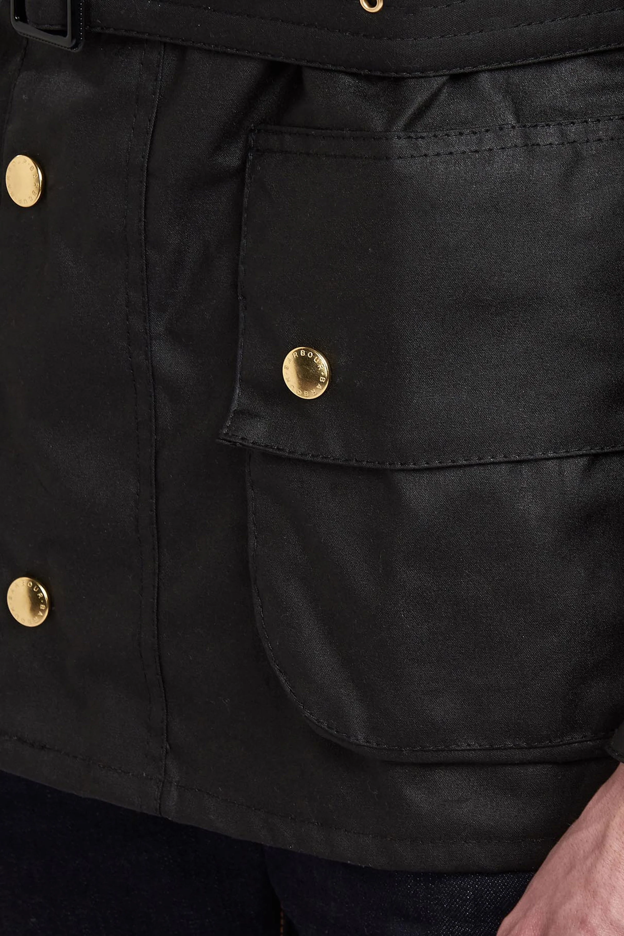 Barbour International Original Wax Jacket Black - Image 6