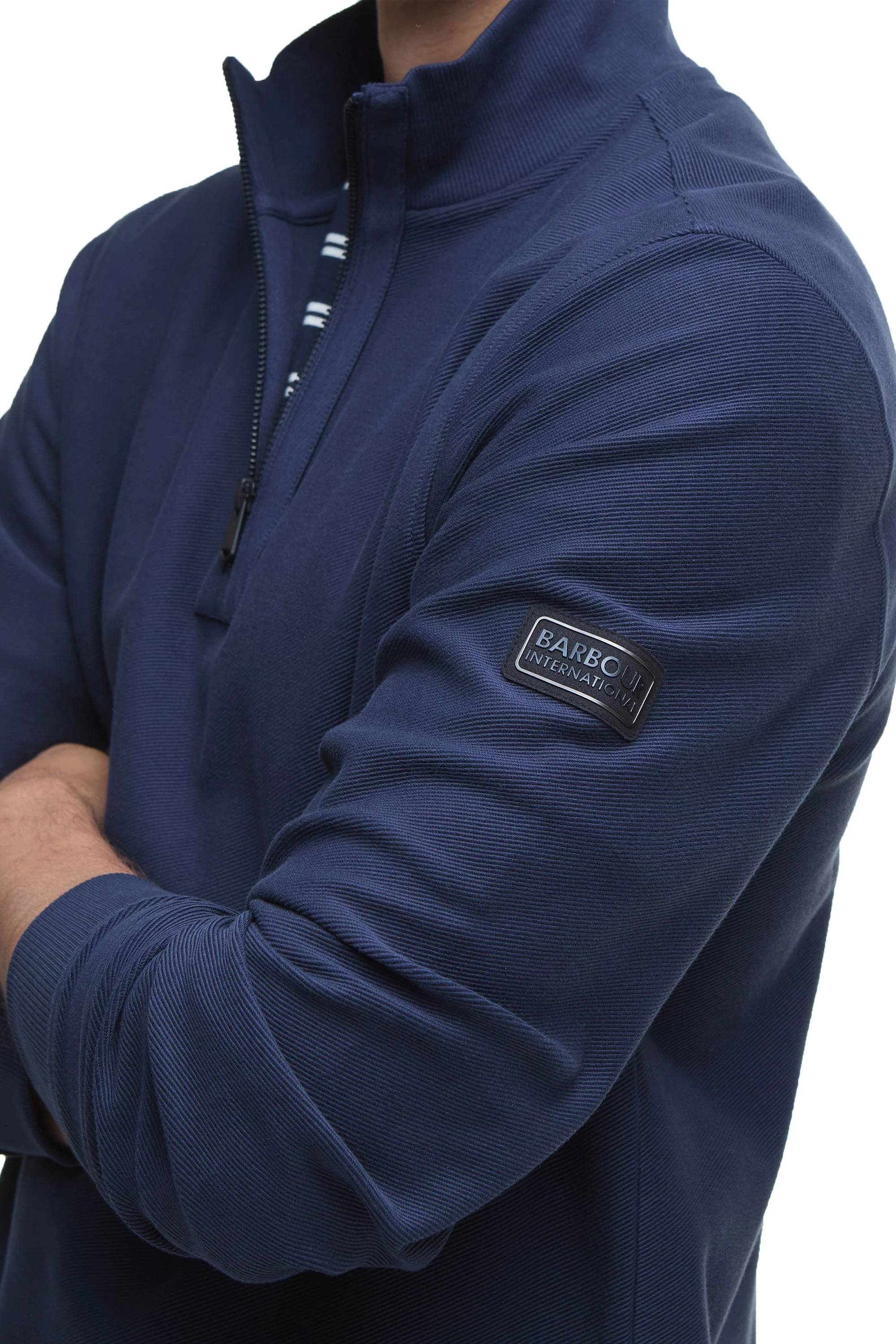 Barbour International Samuel Half Zip Sweatshirt Navy - Image 3